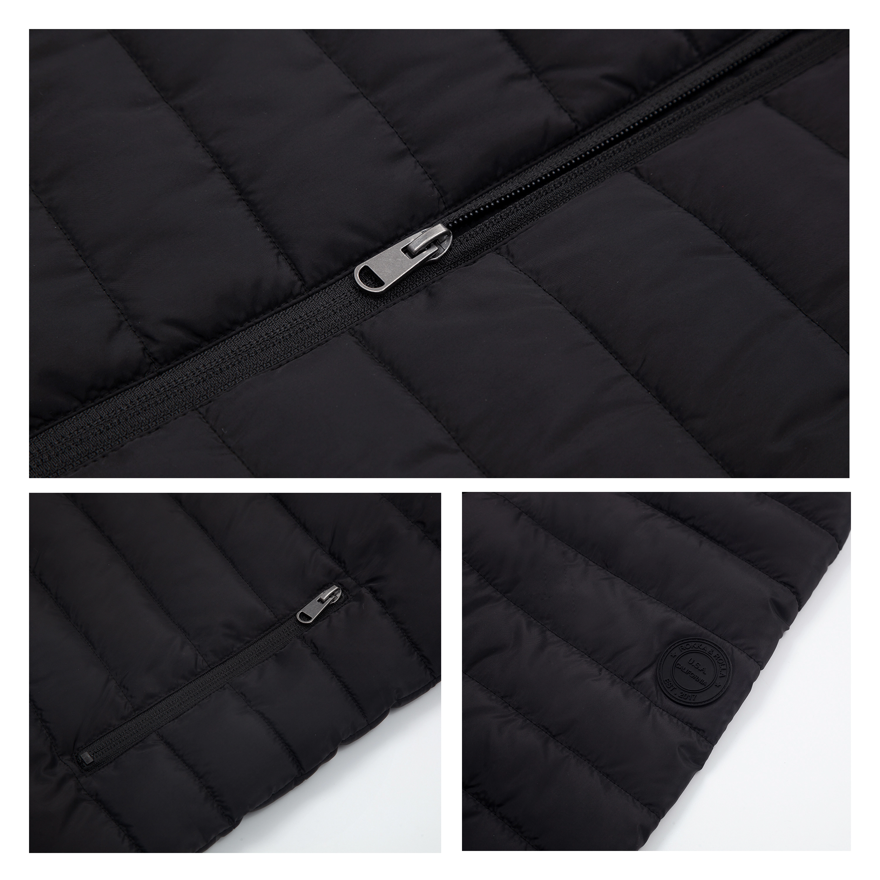 Rokka&Rolla Mens Lightweight Hooded Puffer Jacket