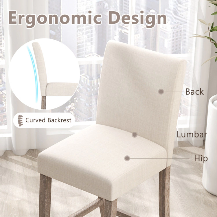 Hivvago Set of 2  Counter Stools with Back Support and Footrest for Modern Kitchen Bar Seating