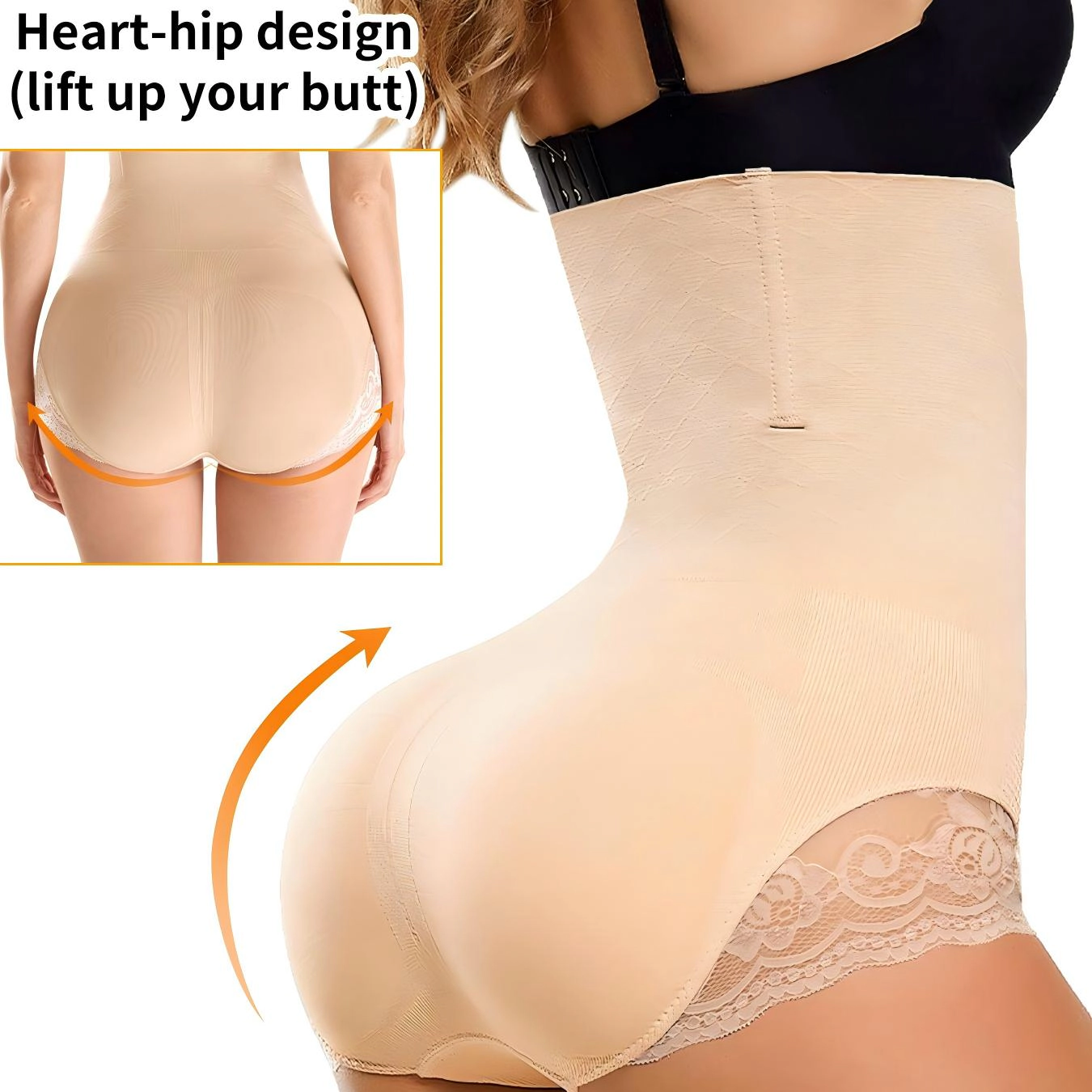 Nebility Women High Waist Tummy Control Butt Lifting Shapewear Panties