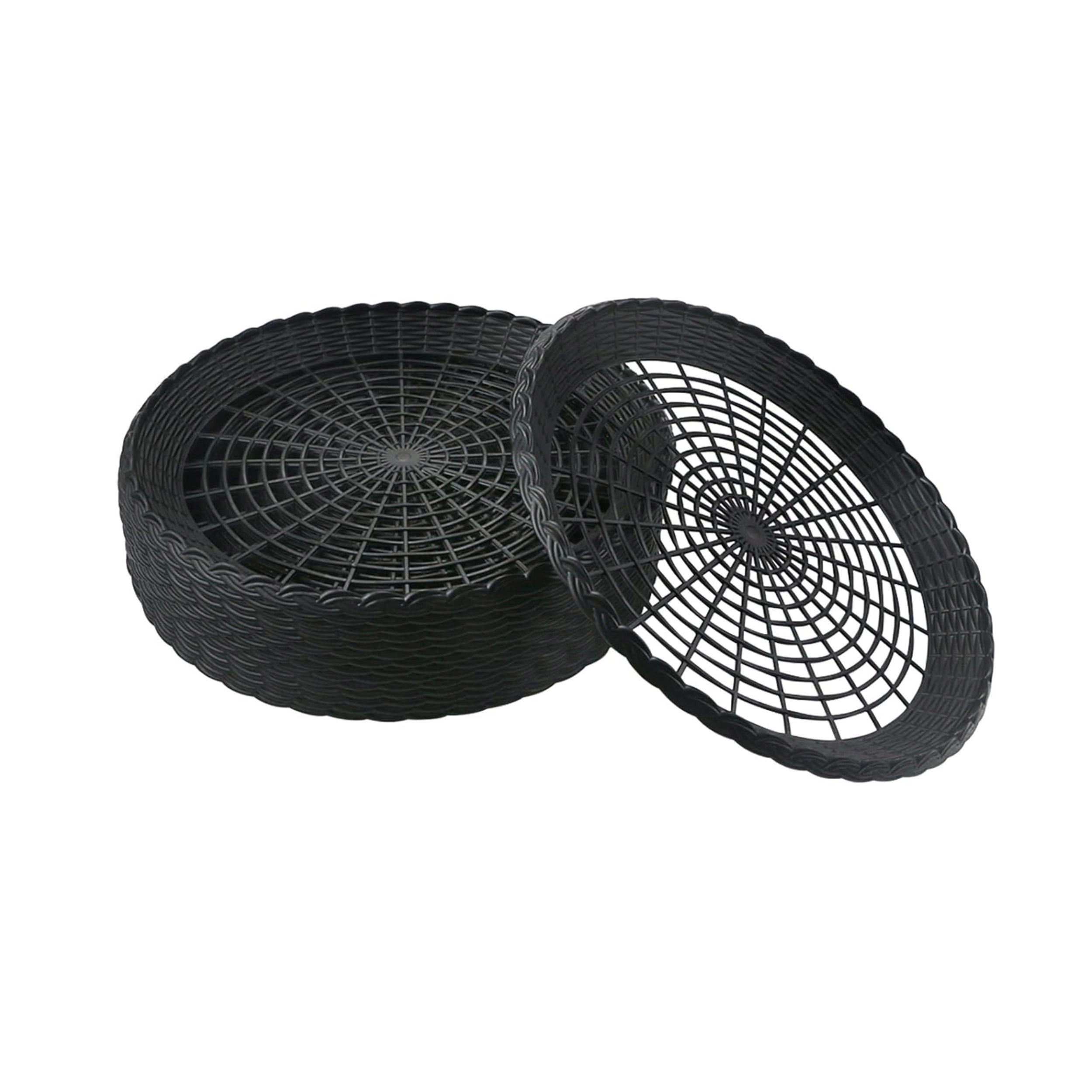 Stock Preferred 10 Inch Reusable Plastic Paper Plate Holders with Rattan Weave Design