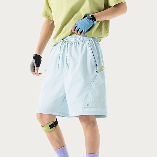Anna-Kaci Men's Lightweight Athletic Shorts with Elastic Drawstring Waist Relaxed Fit Design and Side-Pocket Detail