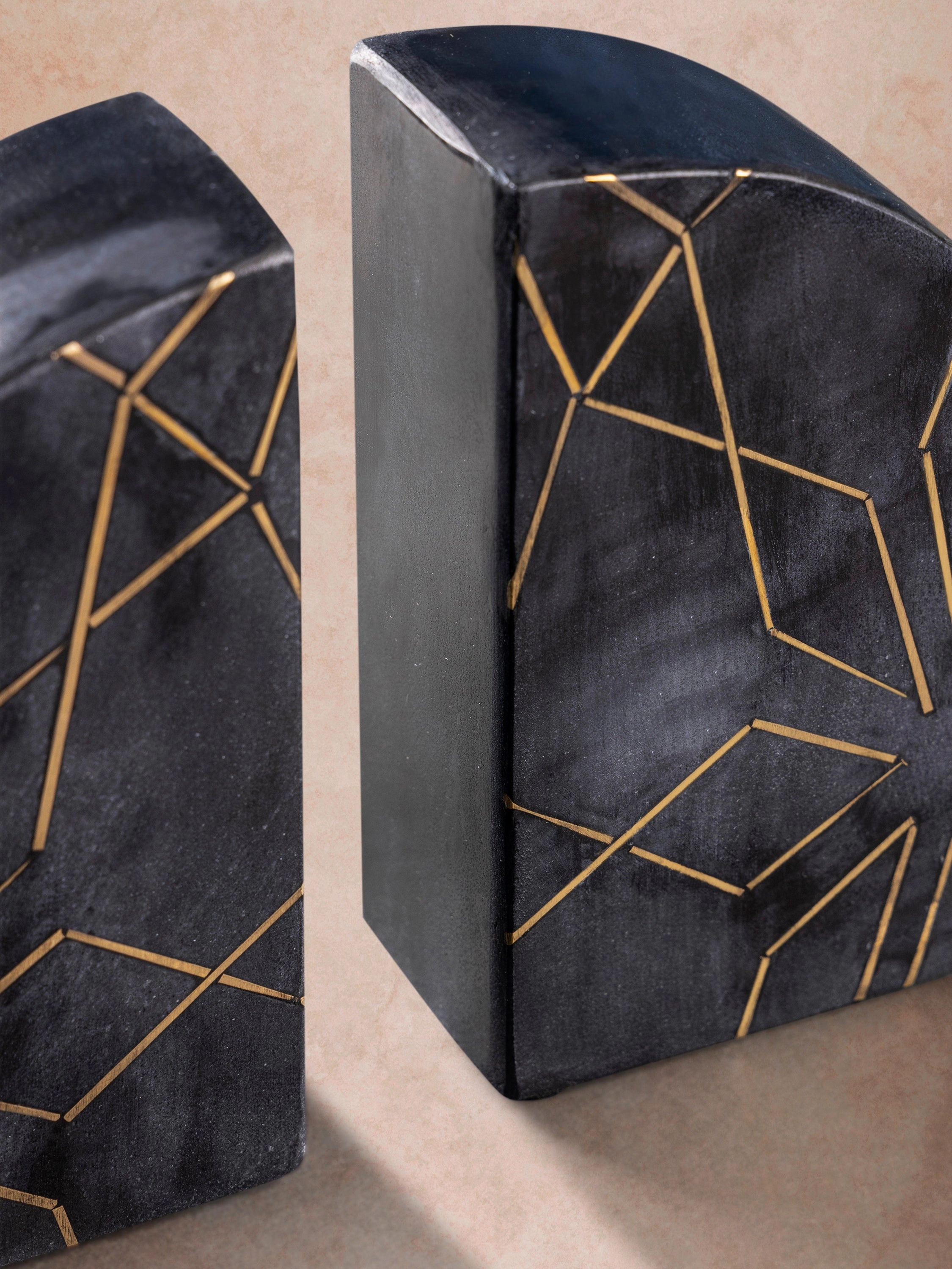 GAURI KOHLI Enchant Black Marble Bookends