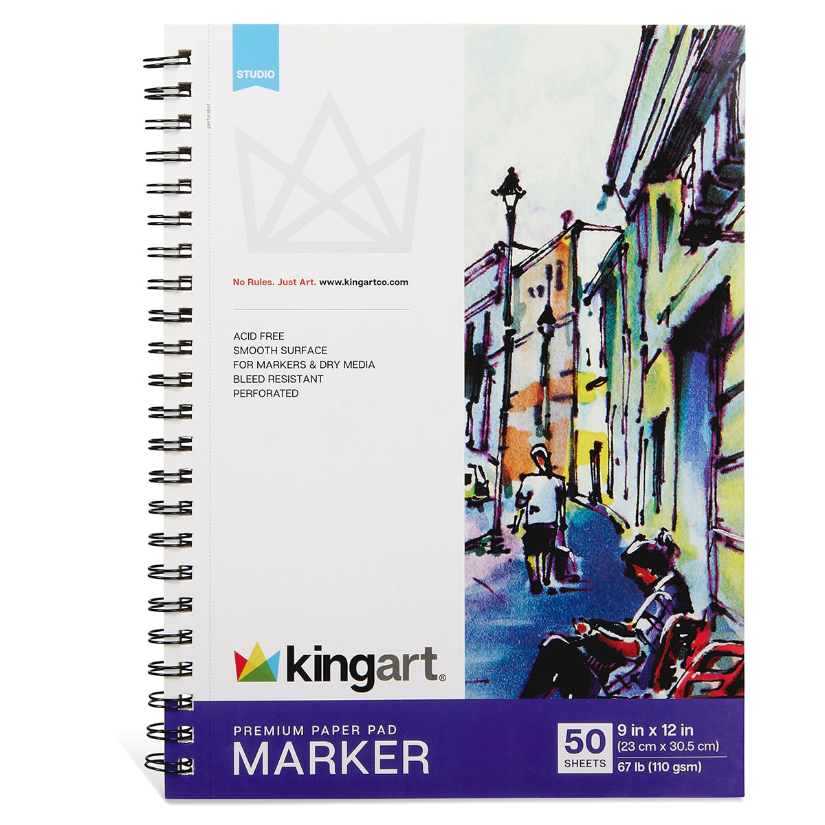 KINGART Marker Paper Pad - 9 x 12 inches - 50 Sheets - 67 lb / 110 gsm