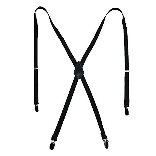 CTM Women's Elastic Clip-End 1/2 Inch Skinny Urban Suspenders