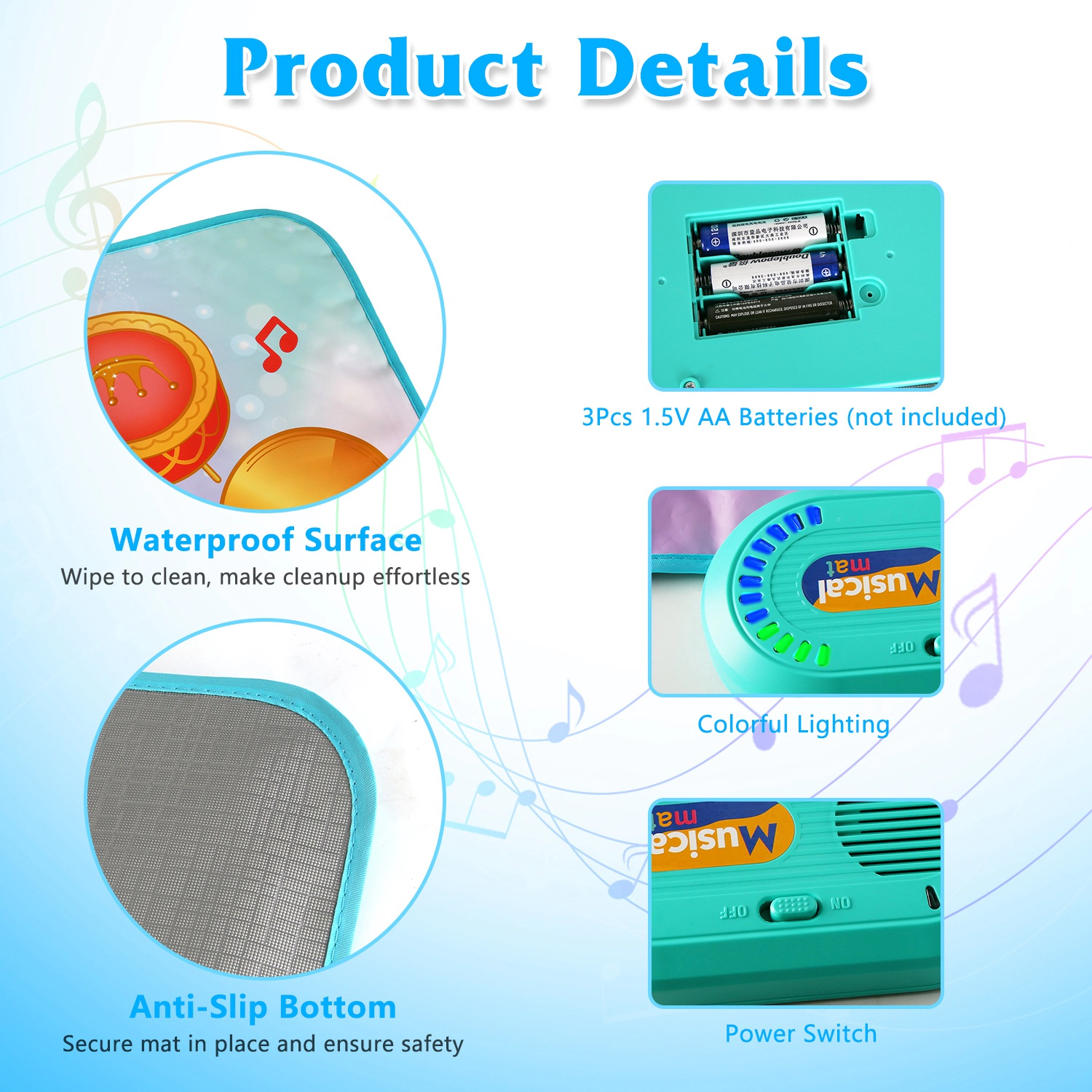 GBruno Kids' Kids' Musical Floor Piano Mat With Drums