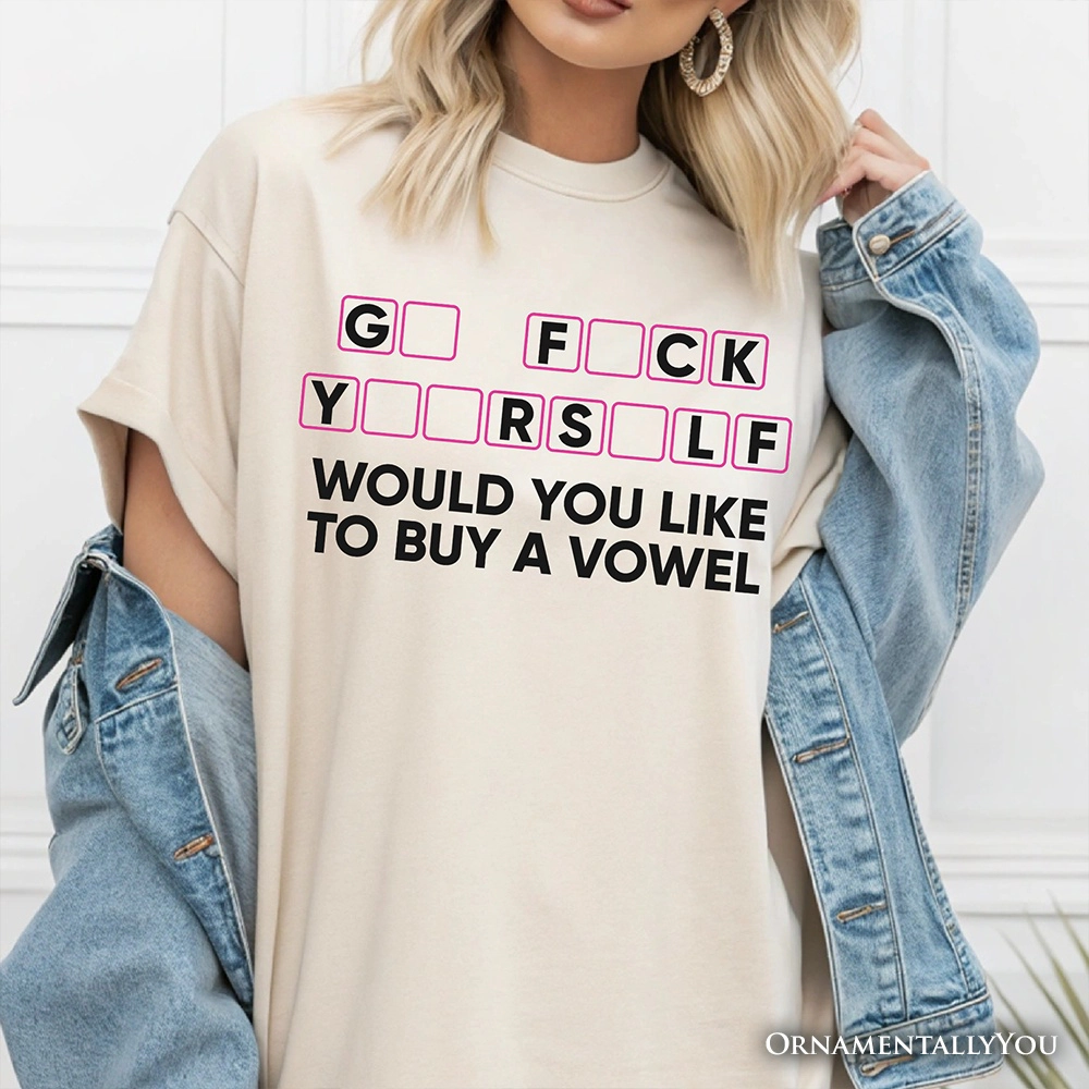 OrnamentallyYou Womens Would You Like To Buy A Vowel Puzzle T-Shirt