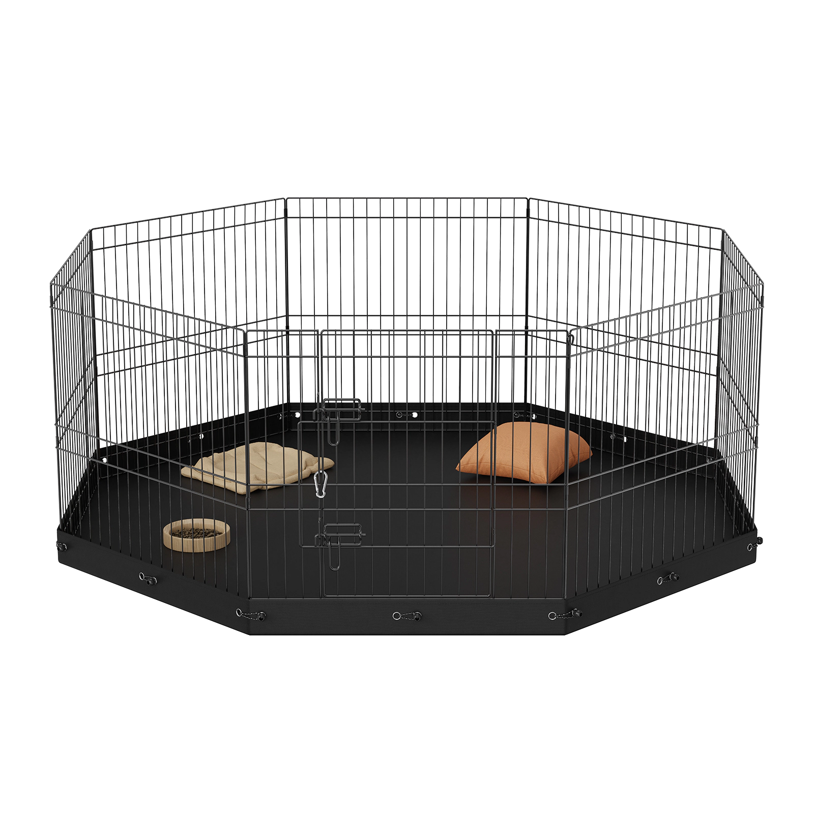 HONGGE 8-Panel Foldable Metal Dog Playpen, 24 in Tall Exercise Pen with Ground Stakes for Small to Medium Pets