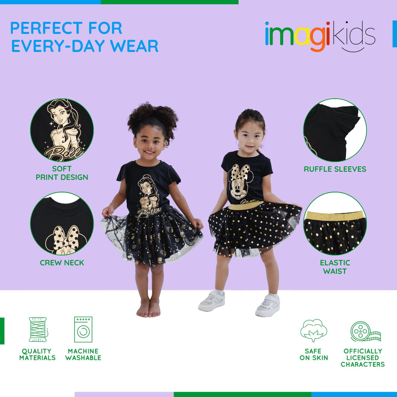 Disney Girls' 2-Piece T-Shirt and Tutu Skirt Set