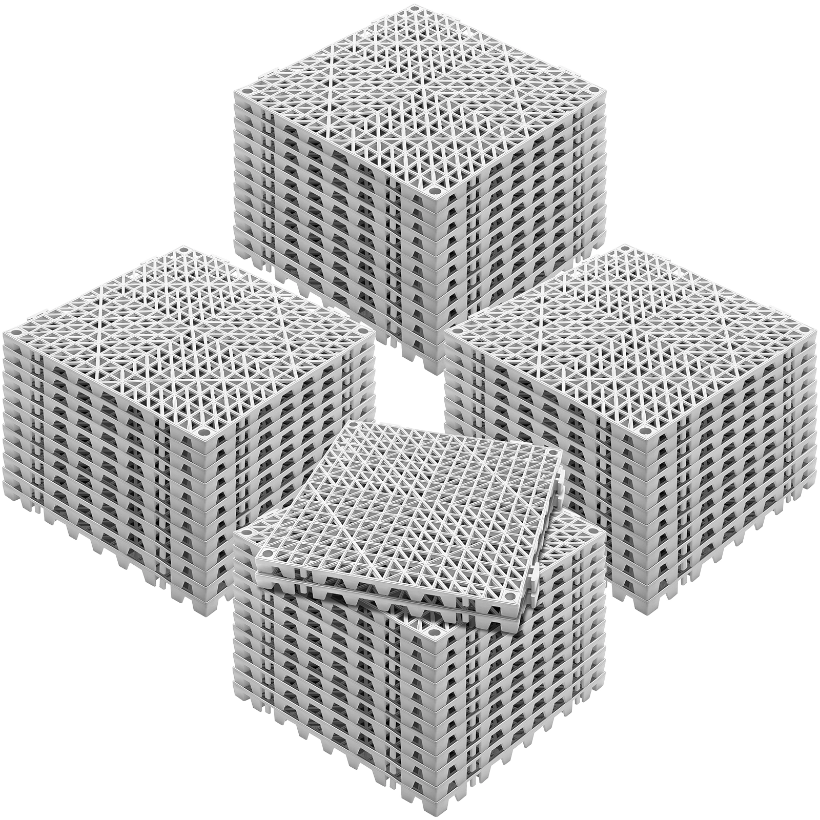 HONGGE Interlocking Tile Drainage Tiles 12" x 12" Splicing Soft PVC Interlocking Drainage Floor Tiles Non-Slip Drainage