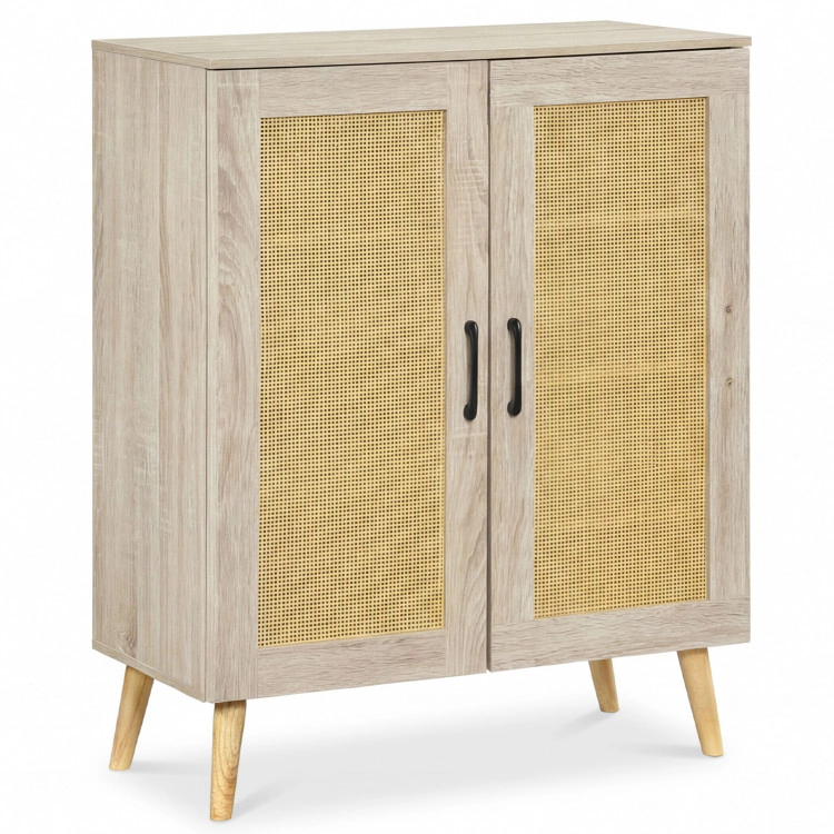 Hivvago 5-Tier Rattan Shoe Cabinewith 3 Removable Shelves