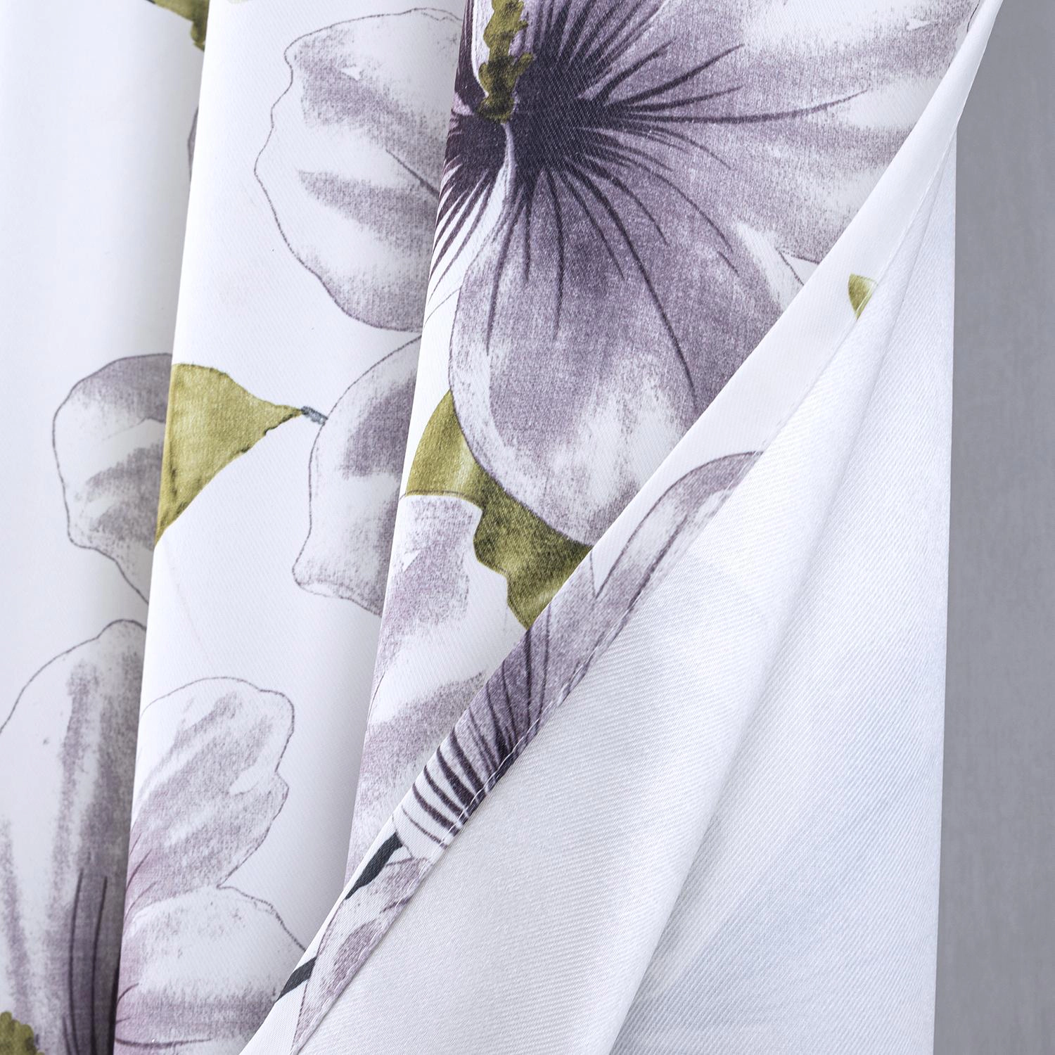 RT Designer Collection April Printed Blackout Luxurious Decorative Grommet Curtain Panel 54" x 84" Silver
