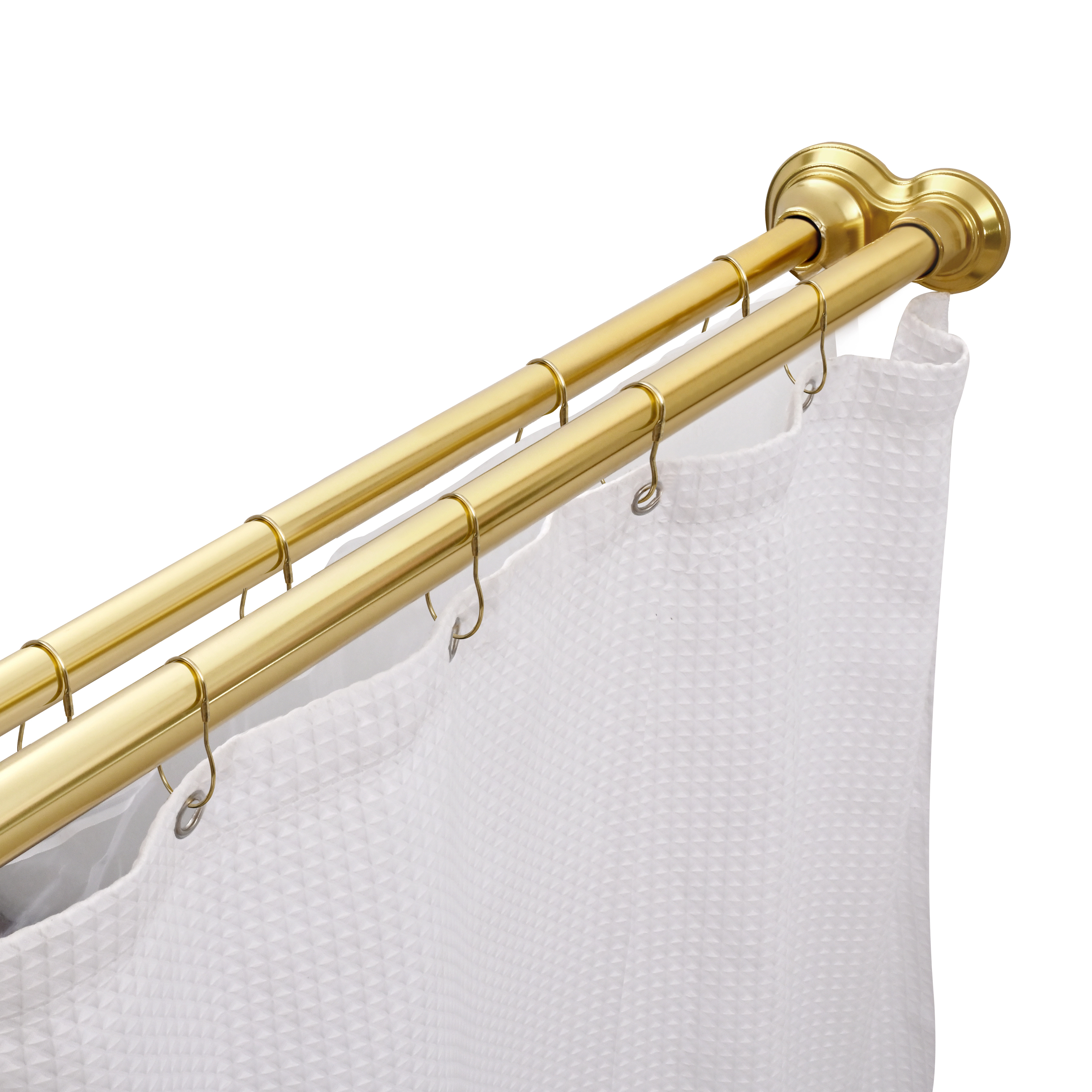 Utopia Alley 45-72 Inch Rustproof Double Tension No-Drill Shower Rod Set, with 24 Metal Hooks & 71"×71" Clear PEVA Liner