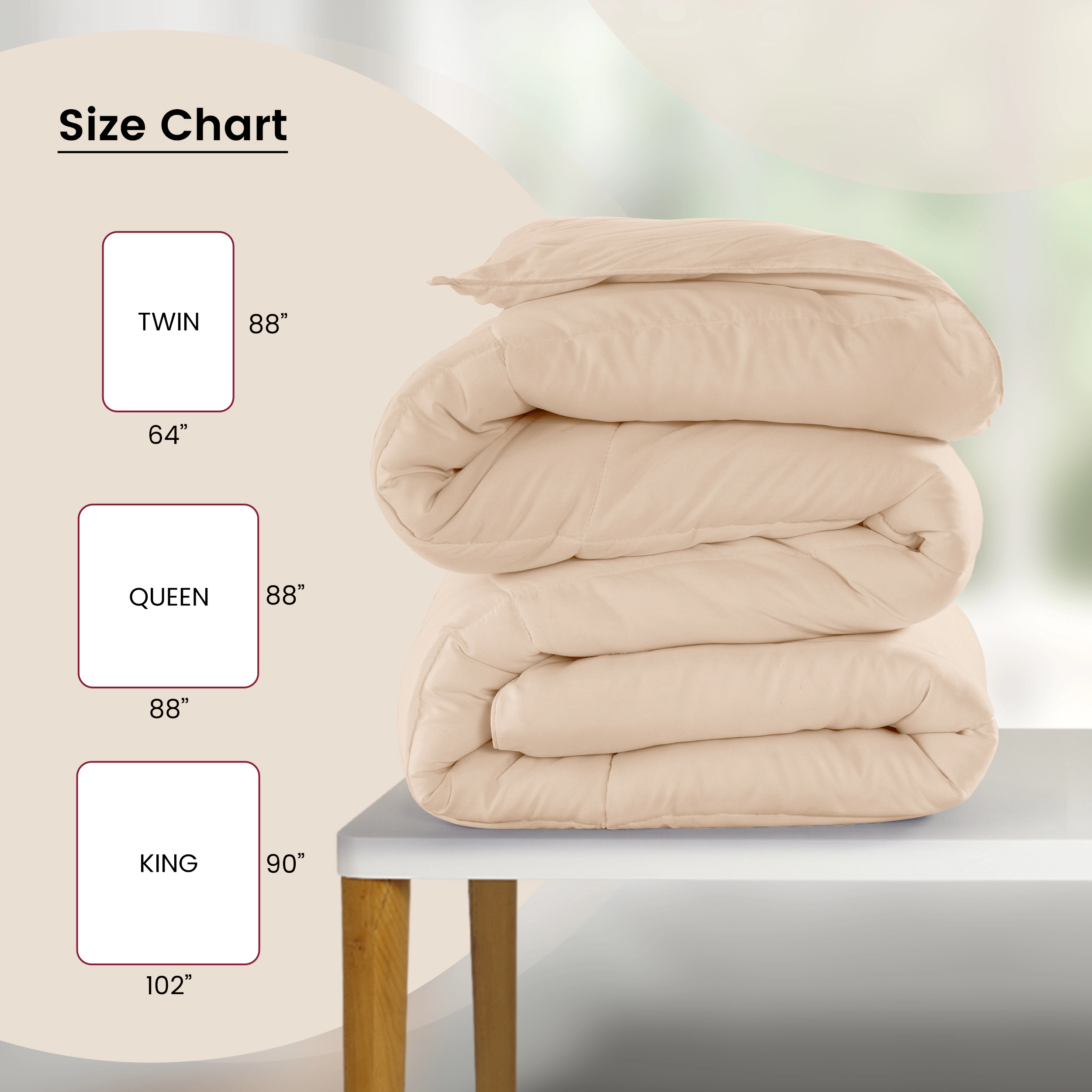 Lux Decor Collection Quilted Comforter Down Alternative Duvet Insert All Season 1Pc with Corner Tabs
