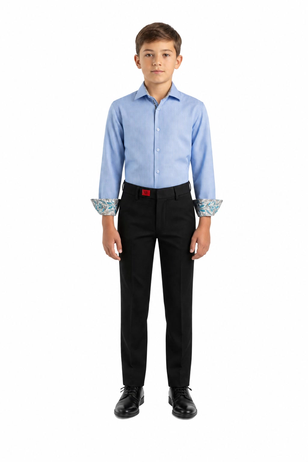 Elie Balleh Boys Slim Fit Houndstooth Button-Down Shirt