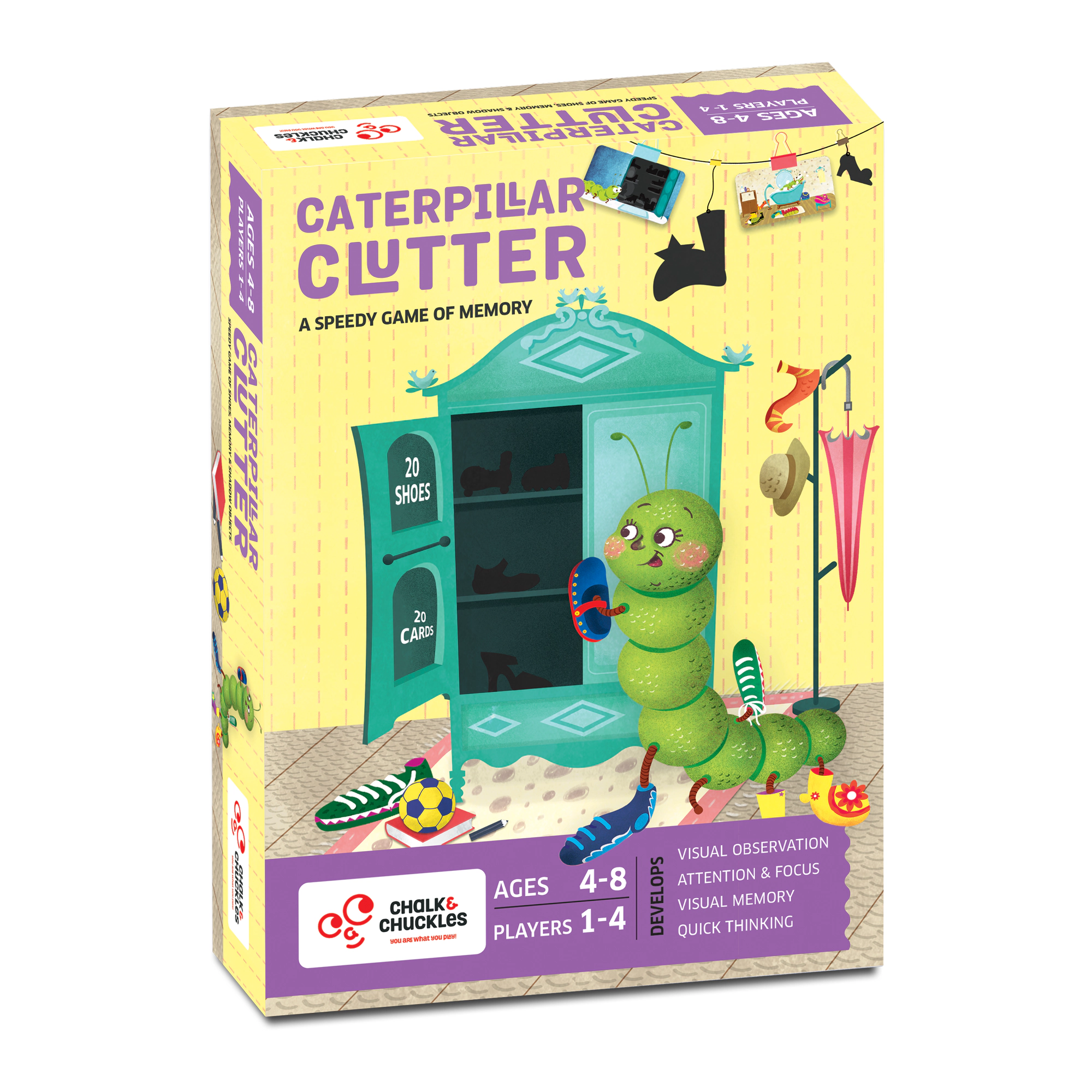 Chalk & Chuckles Caterpillar Clutter Memory Game - 1-4 Players