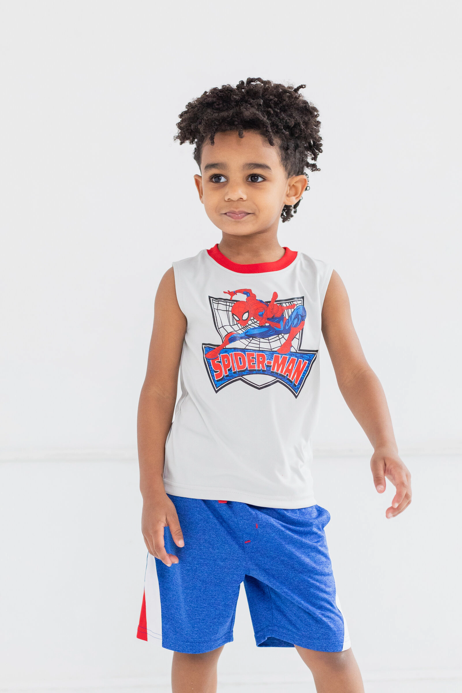 Marvel Spider-Man Boys' Athletic 3-Piece Tee Tank and Shorts Set