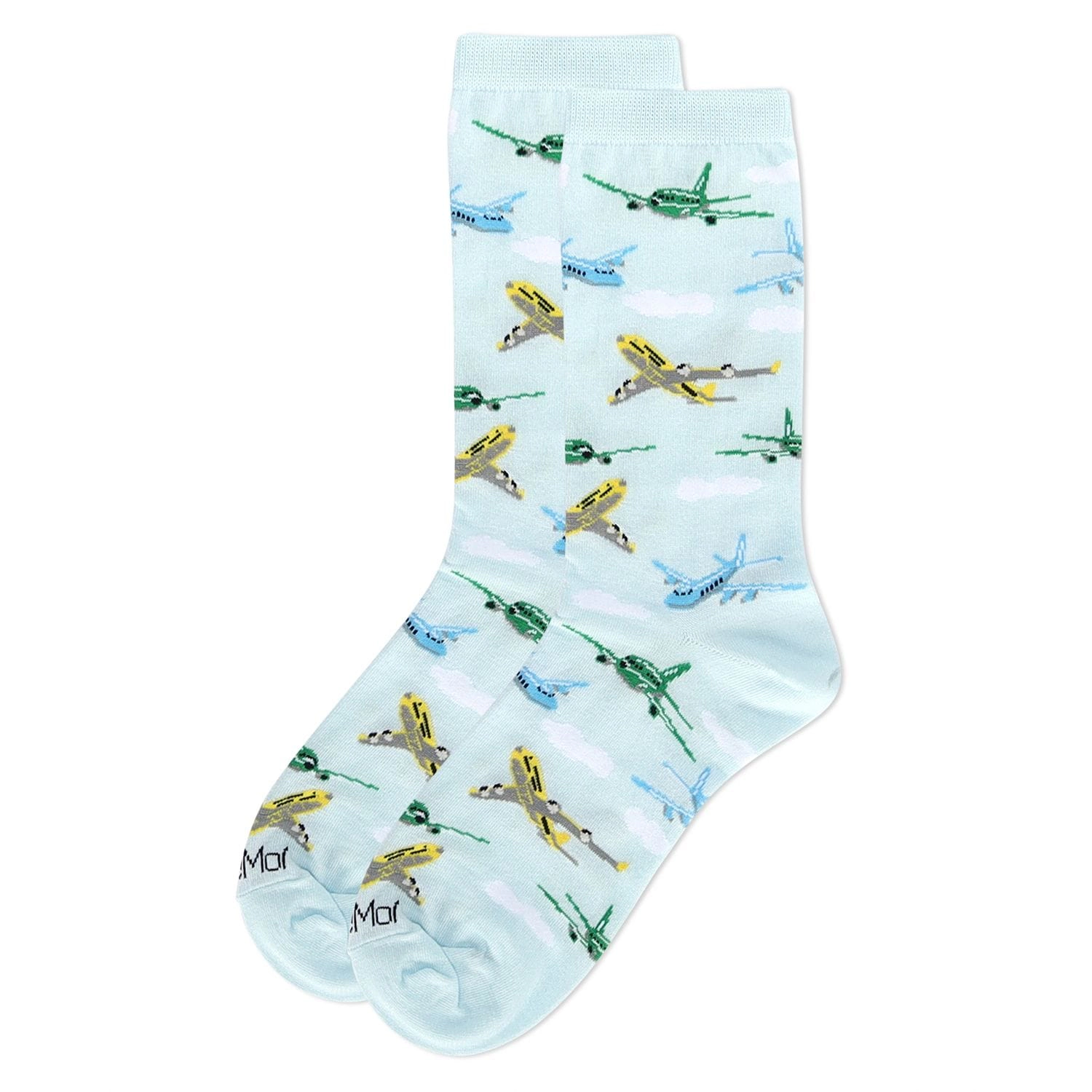 MeMoi Women's Airplanes Bamboo Crew Socks