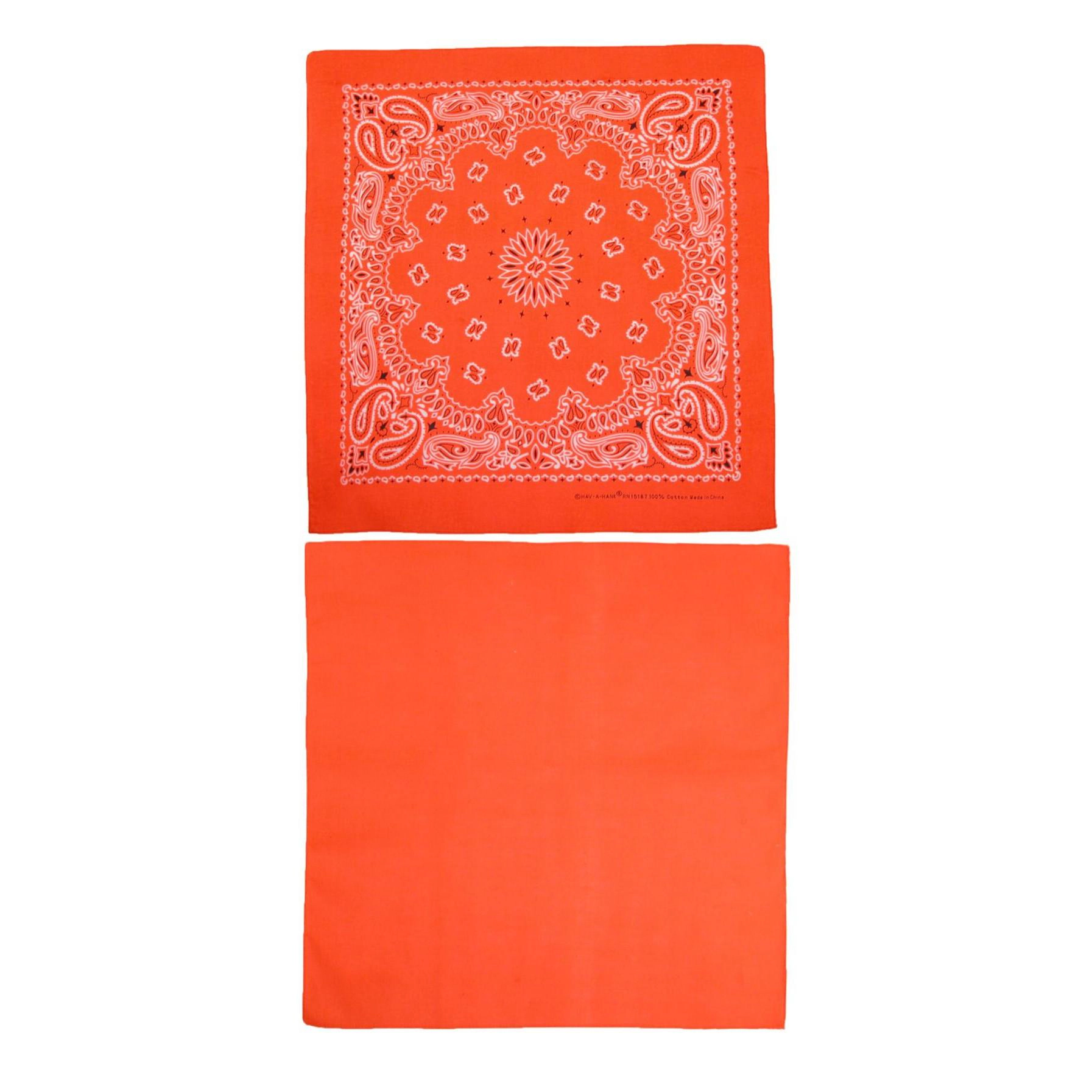 CTM Cotton Solid and Paisley Print Neon Bandana Kit (Pack of 2)
