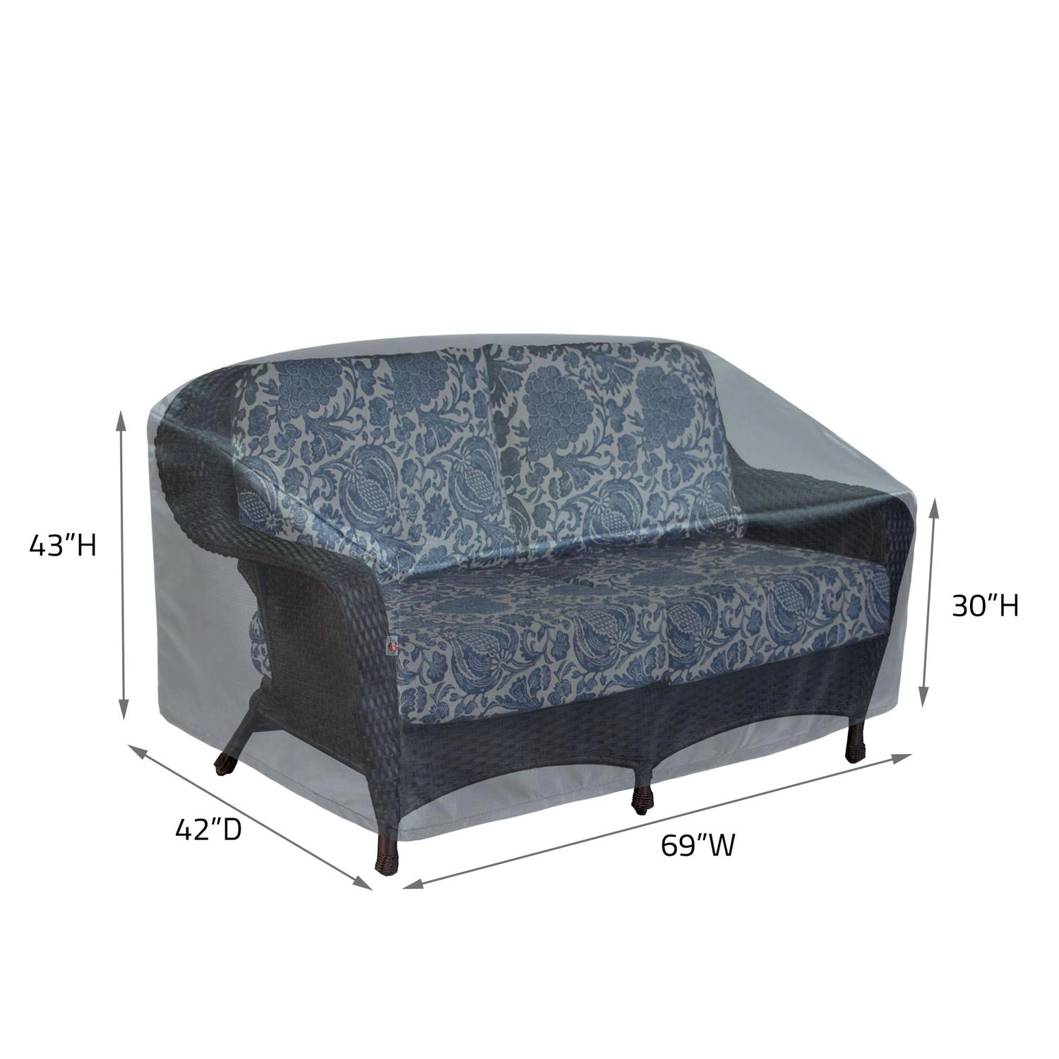 Summerset Shield Loveseat Cover Ultimate Protection for Your Outdoor Furniture Extra Large 69" x 42" x 43" Mercury