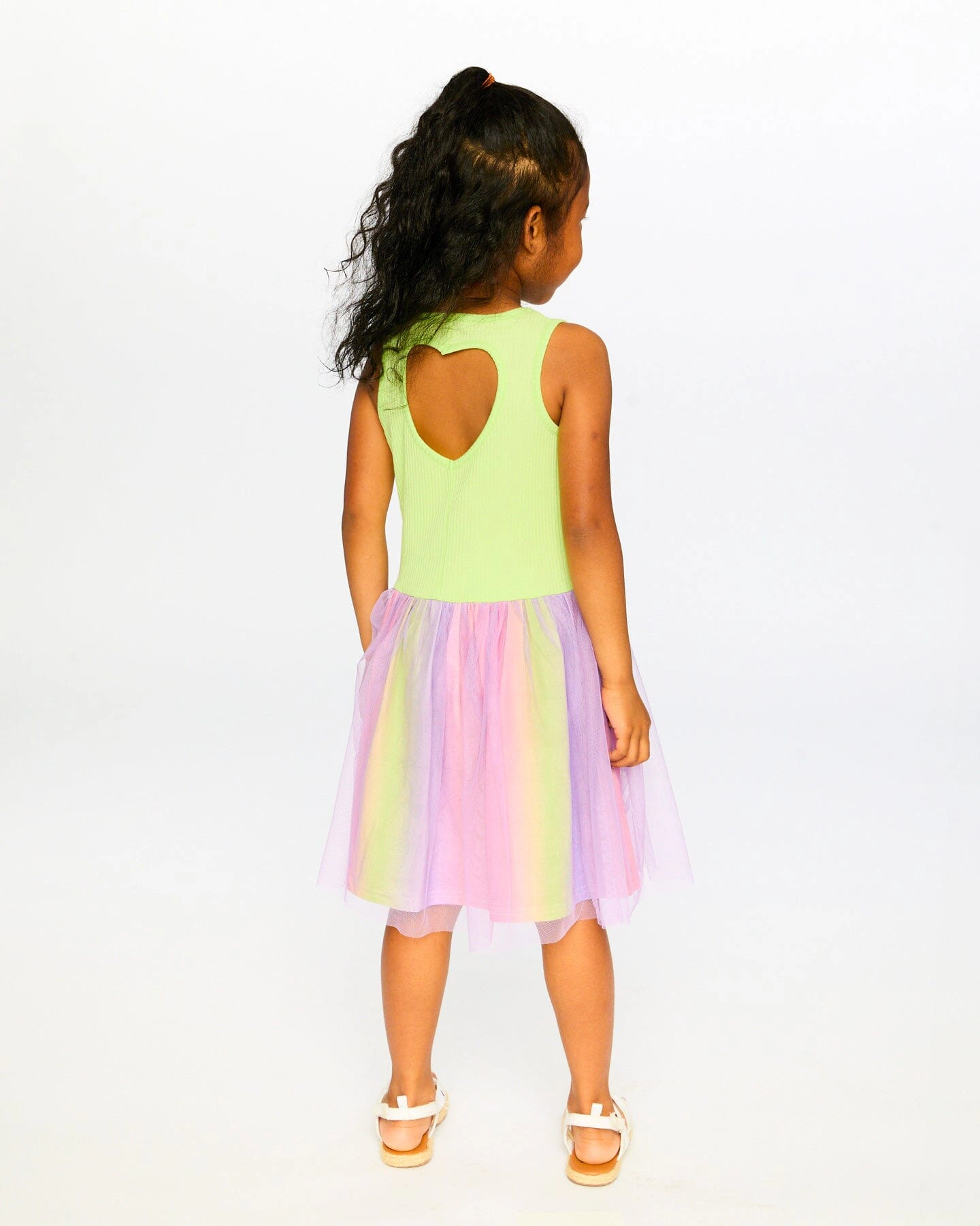Deux par Girls Sleeveless Bi-Material Dress