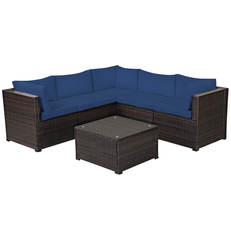 Hivvago 6 Pieces Patio Furniture Sofa Set With Cushions For Outdoor