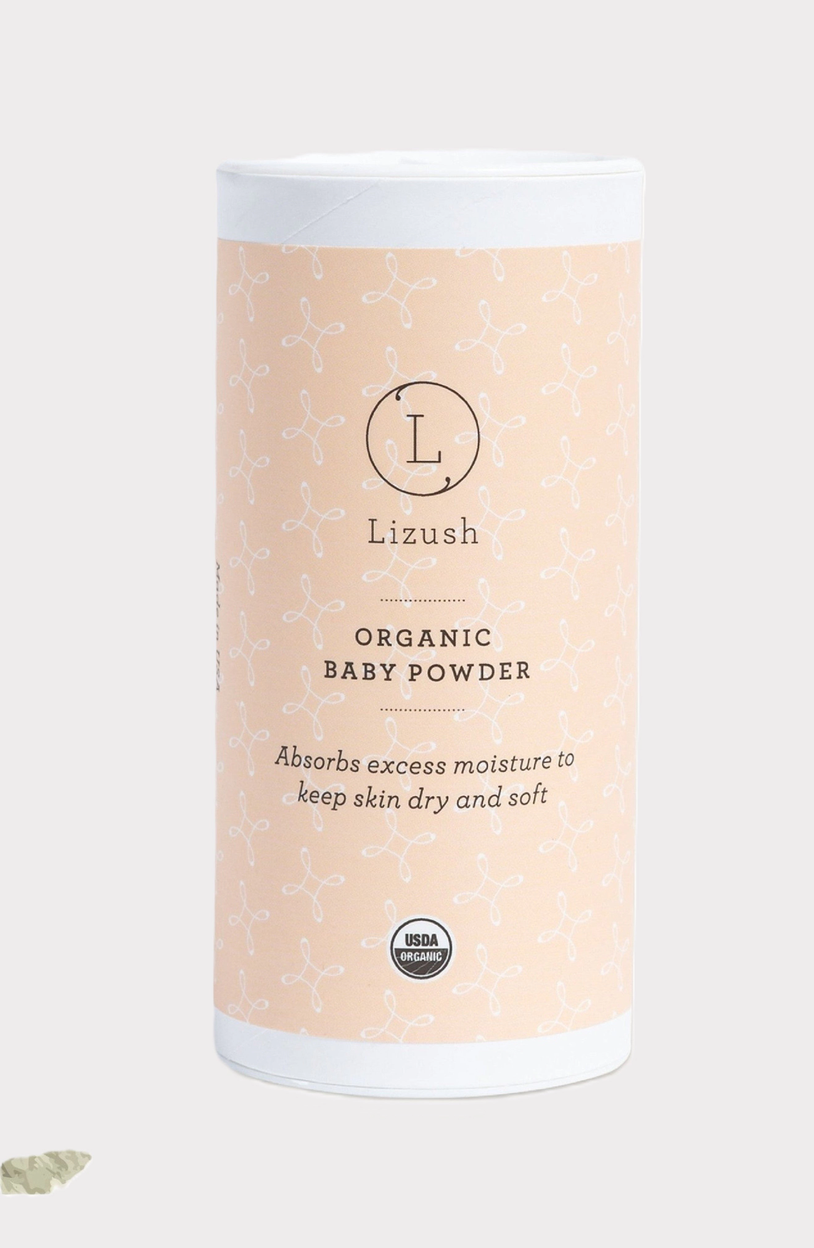 Lizush 2 x Organic Baby Powder - Talc-Free, USDA Organic, 3 oz