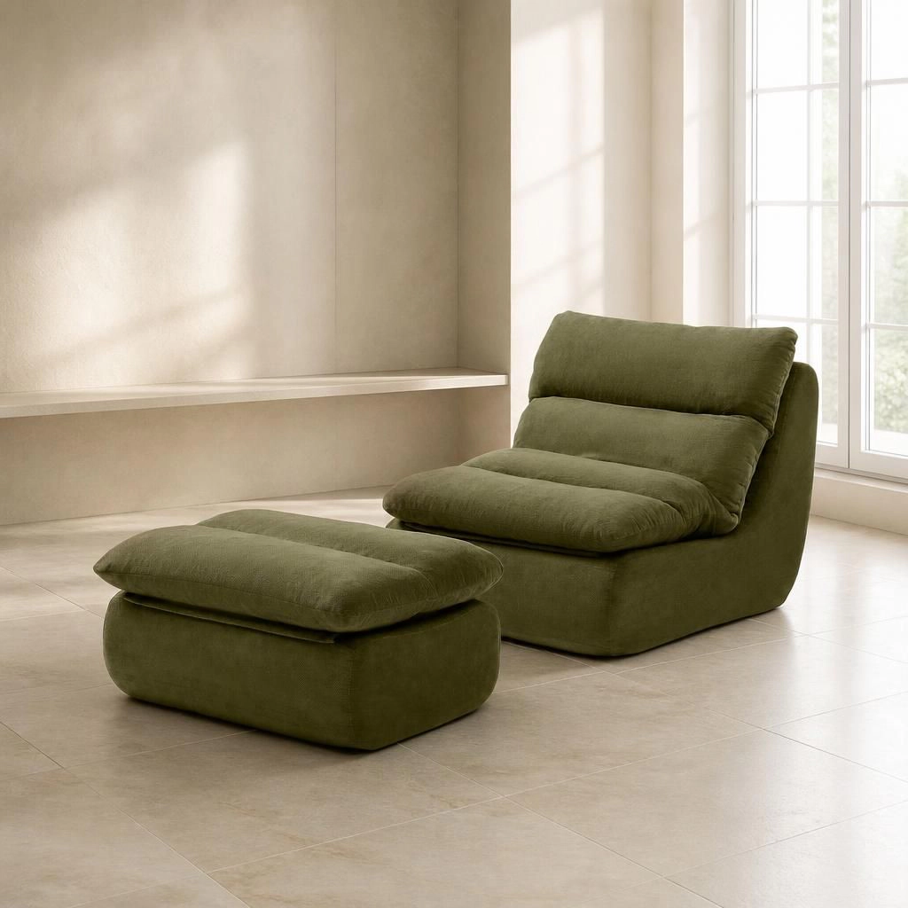 GOODSILO Soft Cotton Fabric Lazy Lounge Bean Bag Chair