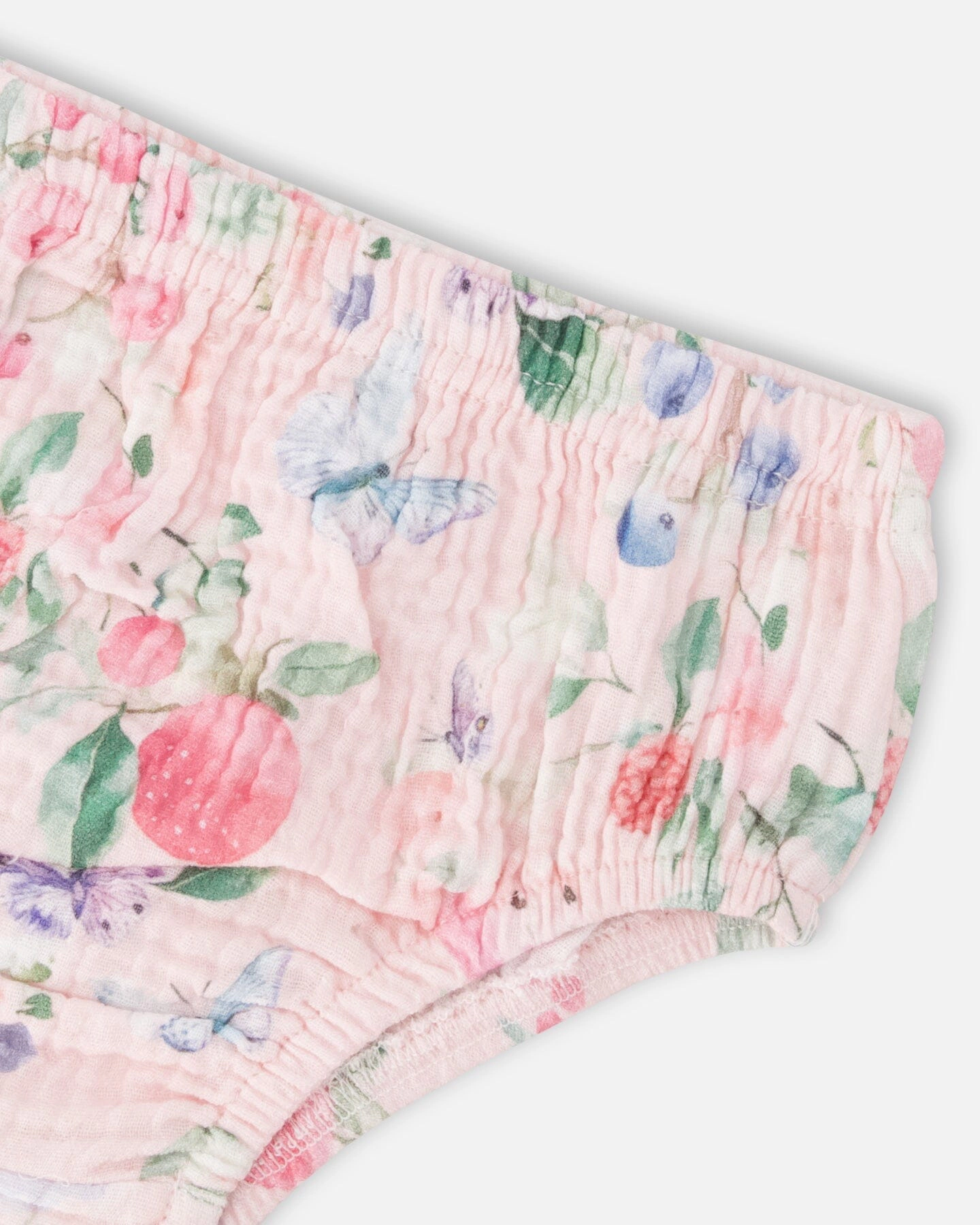 Deux par Girls Cotton Muslin Dress and Bloomer Set Printed Berries