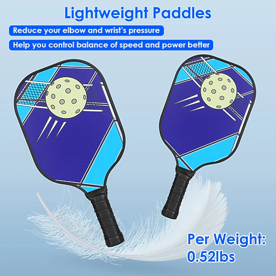 GBruno Fiberglass Pickleball Set With Carry Bag