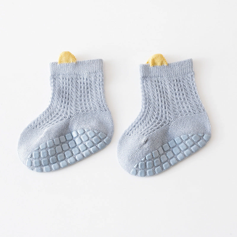 MyKids-USA Baby Solid Color Non Slip Toddler Socks Thin Style Summer Socks
