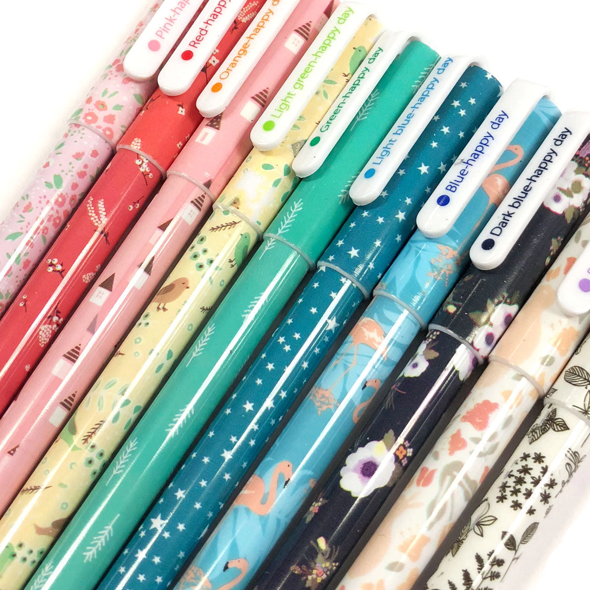 Wrapables Cute Novelty Gel Ink Pens, 0.5mm Fine Point, Whimsical Multicolor Ink, Set of 10