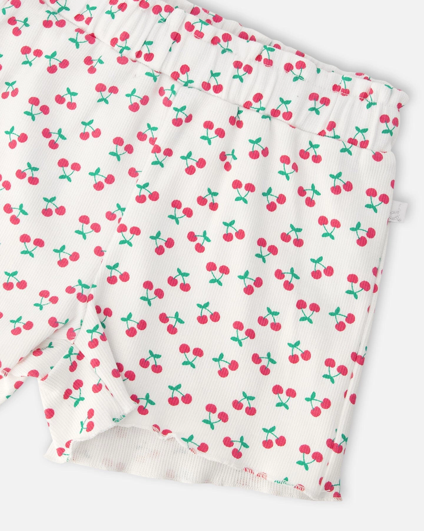 Deux par Deux Girls Rib Shorts Printed Cherries