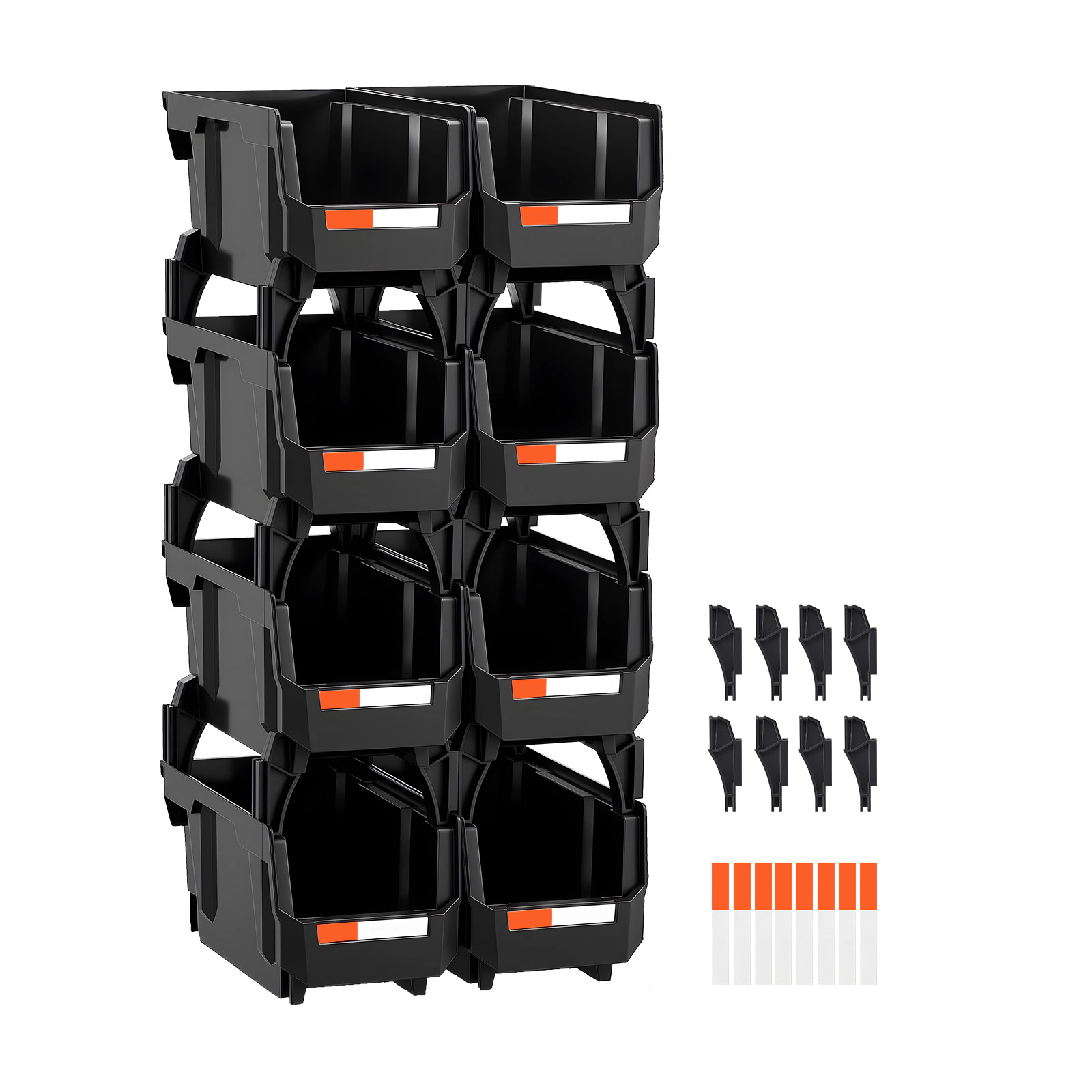 HONGGE Plastic Stackable Storage Bins Containers for Organizing Closet Garage Small Parts