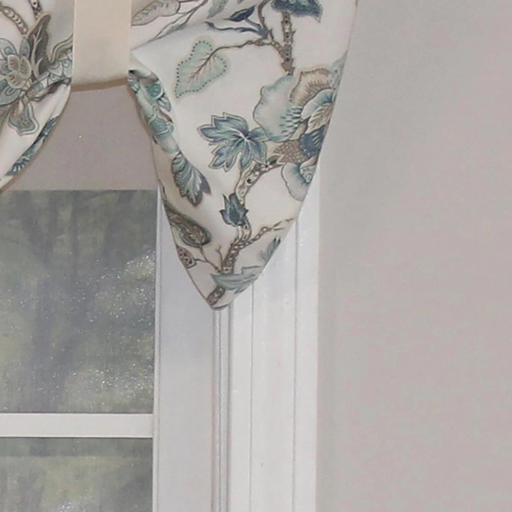 RLF Home Gianna Suspender Valance  Spa. 3" Rod Pocket, contrast ribbon Tie. 50"W x 17"L