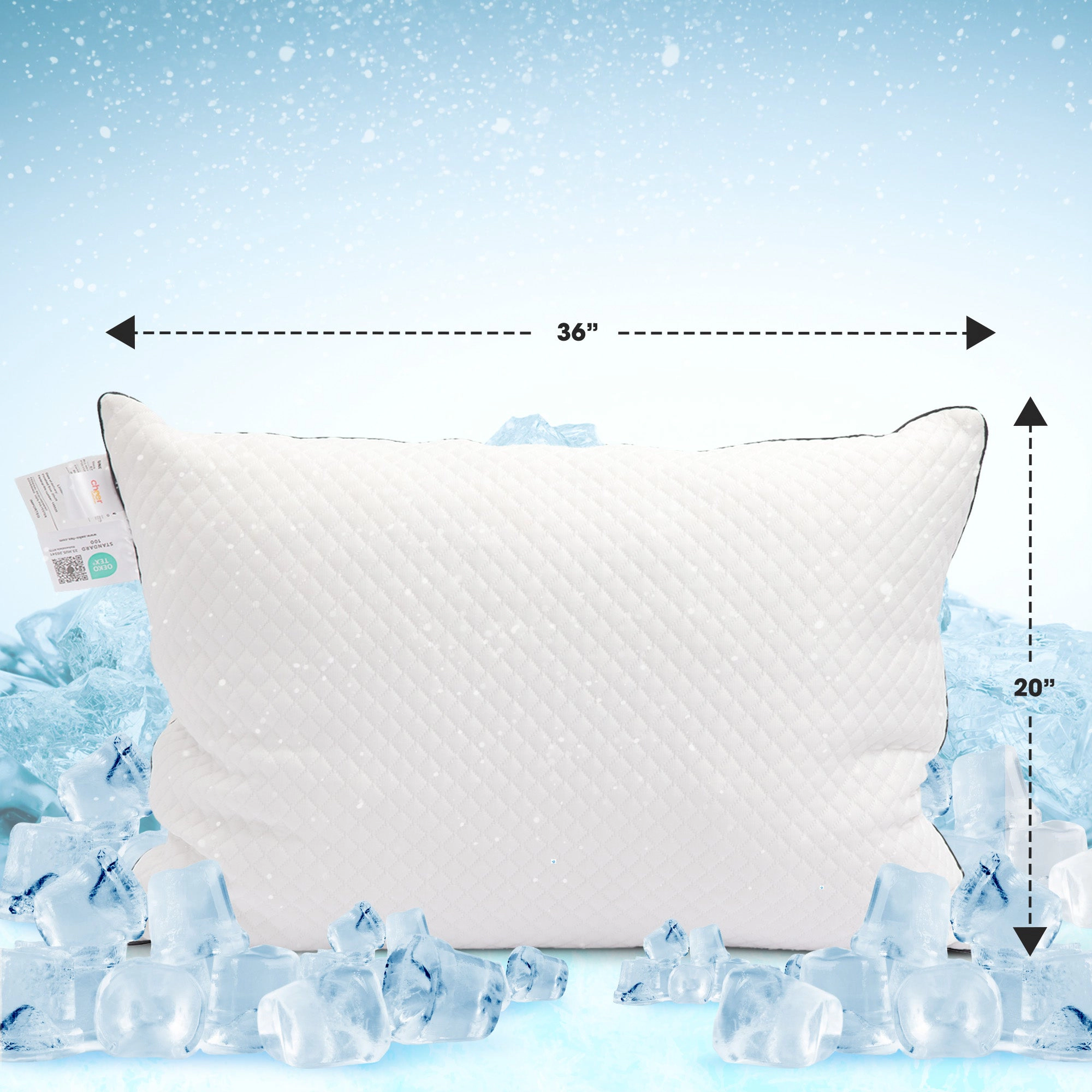 Cheer Collection Cooling Ice Fiber Pillow with Plush Foam Blend