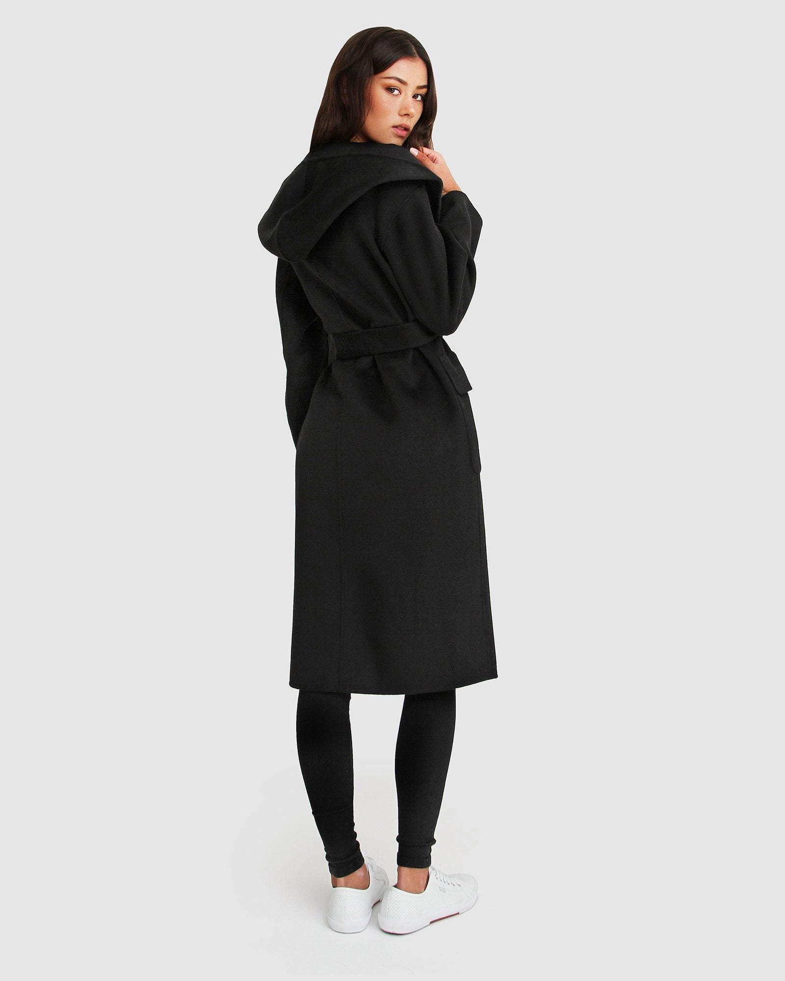 Belle & Bloom Womens Runaway Wool Blend Robe Coat