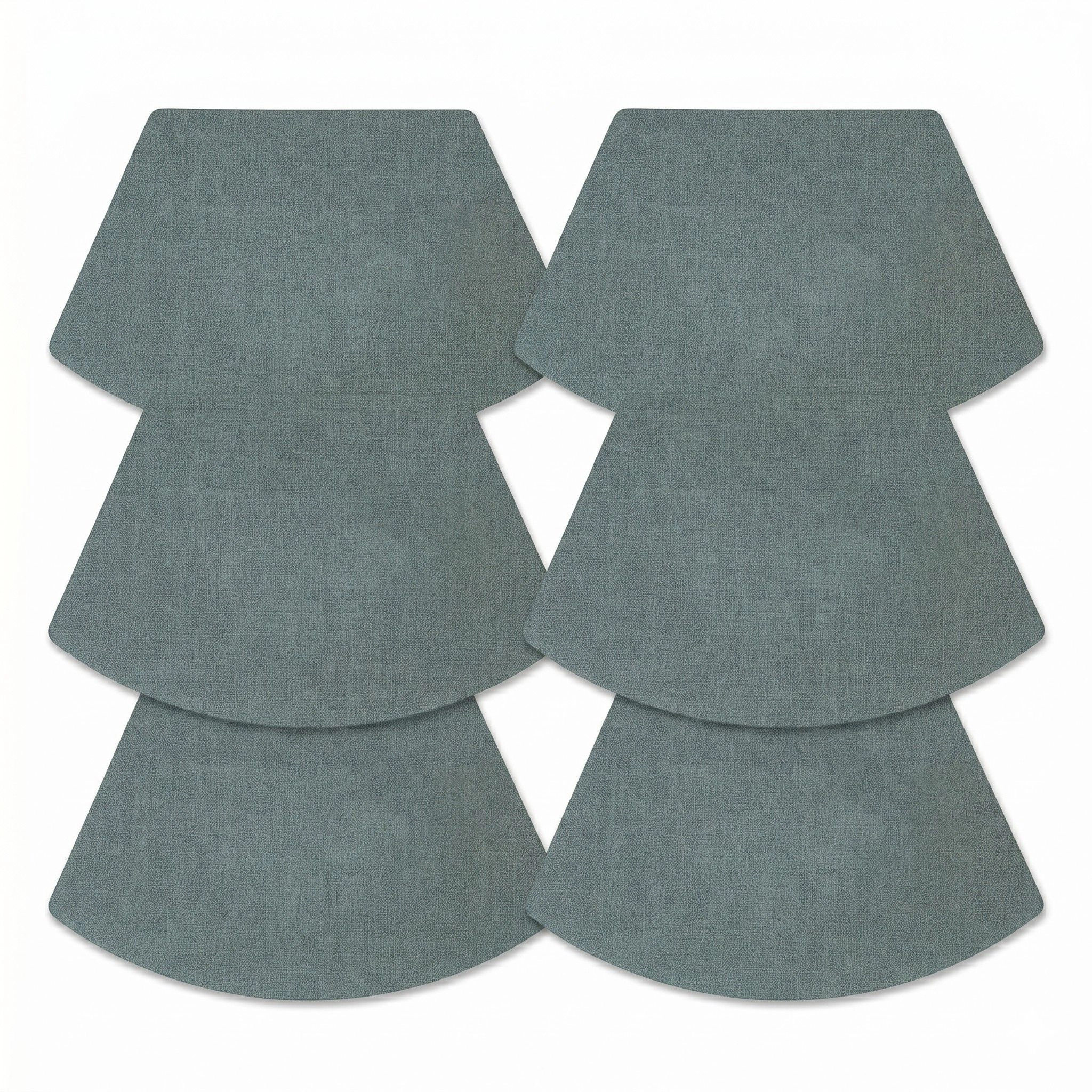 Alilang Unisex 6 Piece Fan Shaped Faux Linen Placemat Set Waterproof Heat Resistant Table Mats for Dining Table