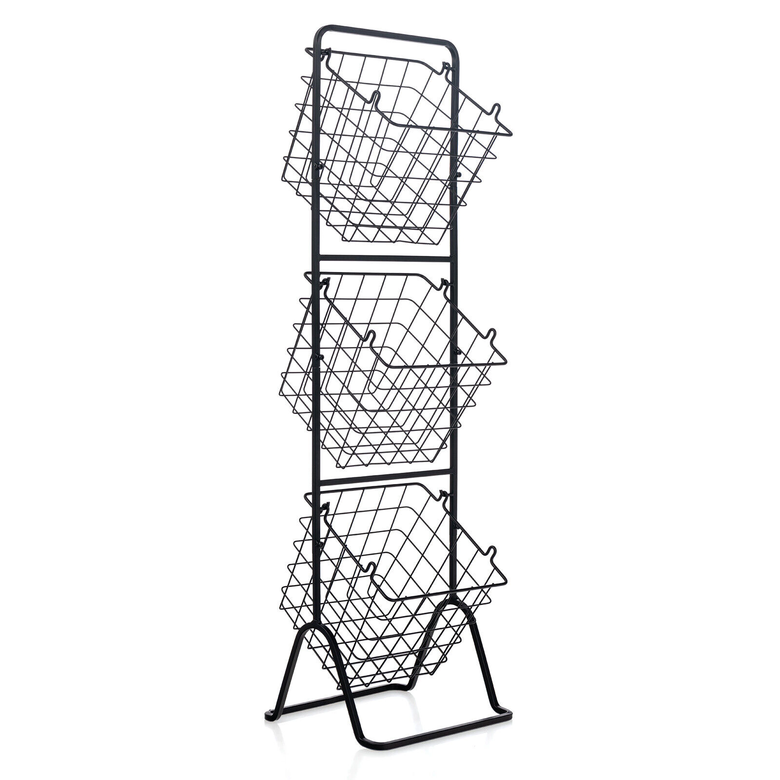 LJG 3-Tier Fruit Basket Stand with Adjustable Heights