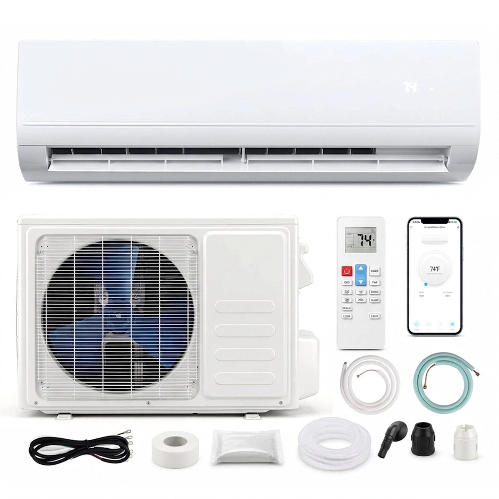 SUGIFT 24000 BTU 2 Ton 17 SEER2 208-230V WiFi Mini Split Air Conditioner and Heat Pump 1500 Sq Ft White