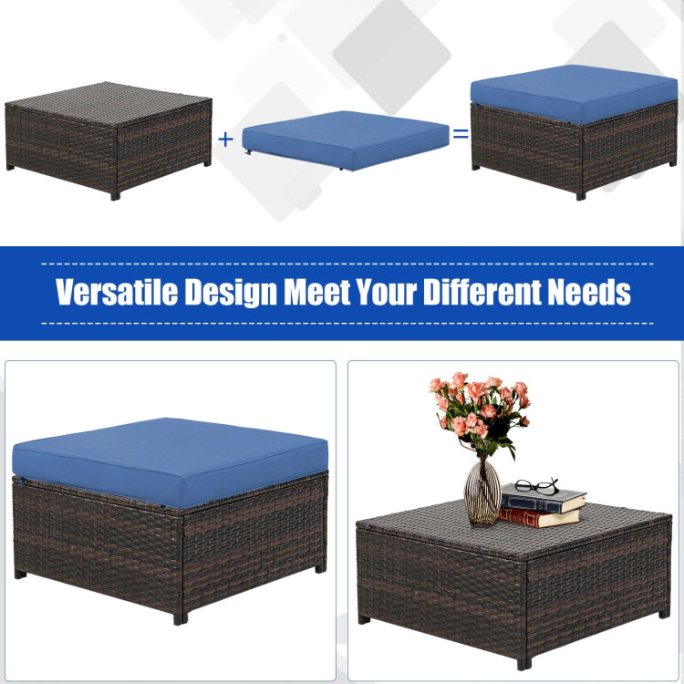 Hivvago 5 Pieces Patio Cushioned Rattan Furniture Set