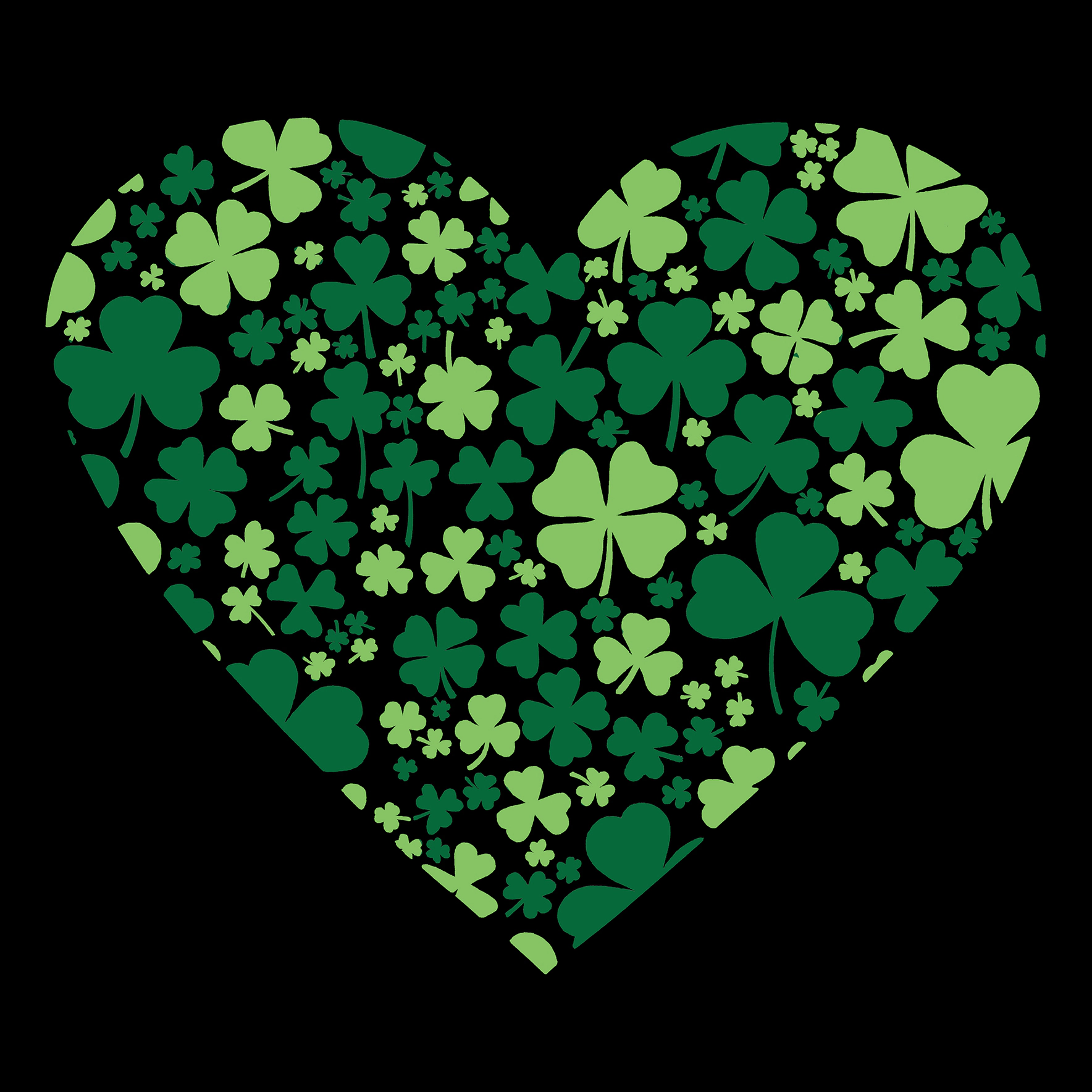 LA Pop Art Men's Clover Heart Graphic T-Shirt - 100% Cotton