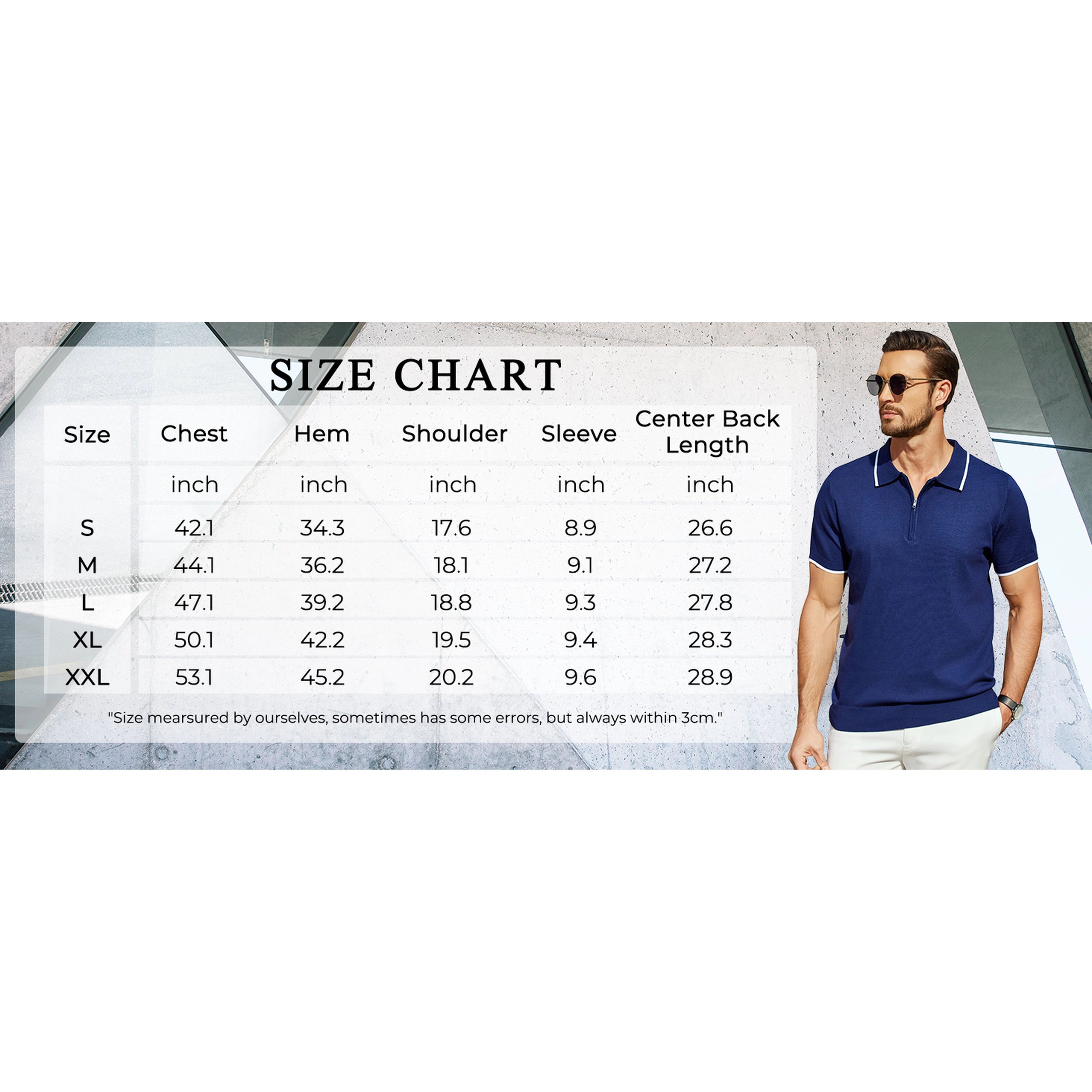 COOFANDY Short Sleeve Polo Shirts Summer Half Zip Collar Ribbed Casual Tops