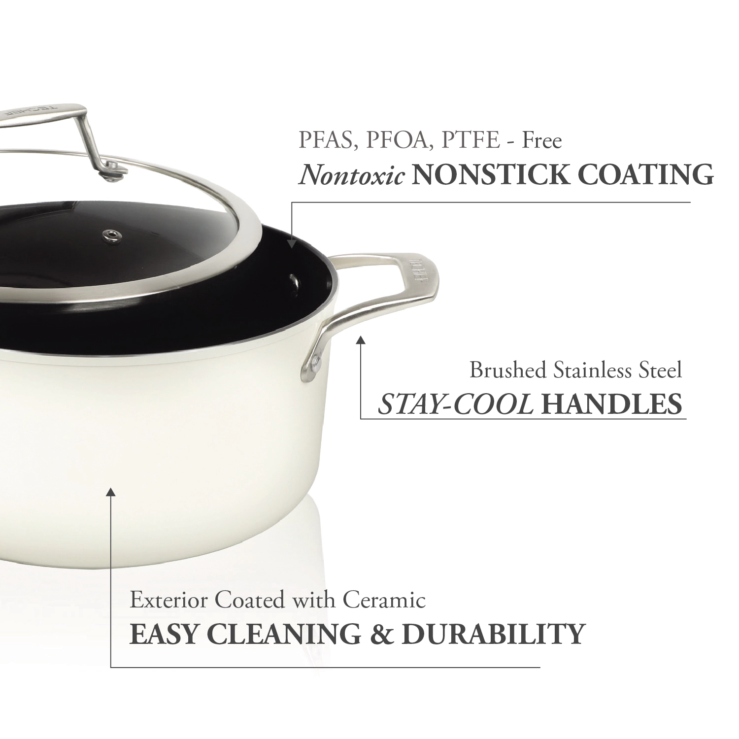 TECHEF - ValenCera - 5 Quart Soup Pot with Cover