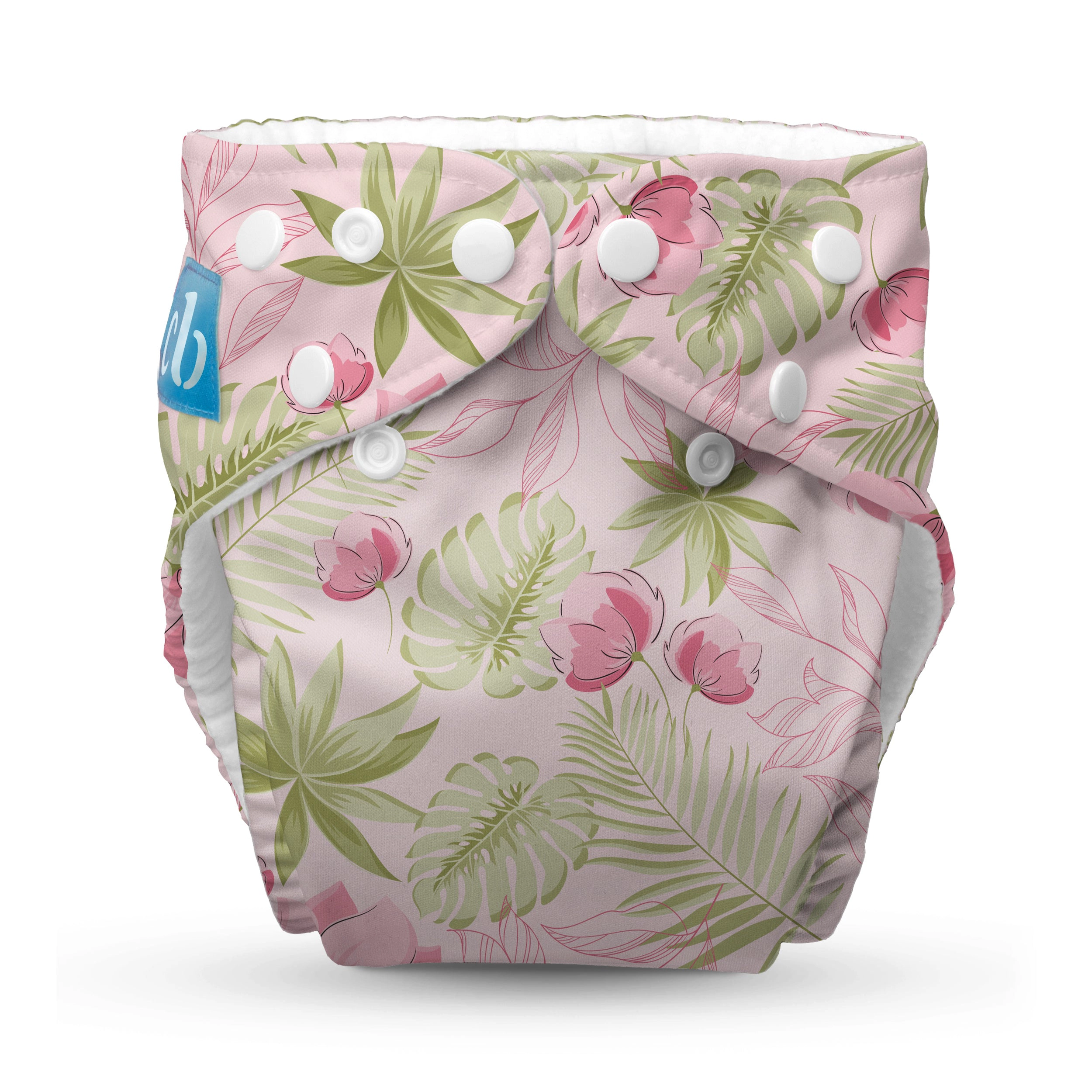Charlie Banana One-Size Reusable Cloth Diaper with Fleece Lining and Deluxe Insert - Pink Forest