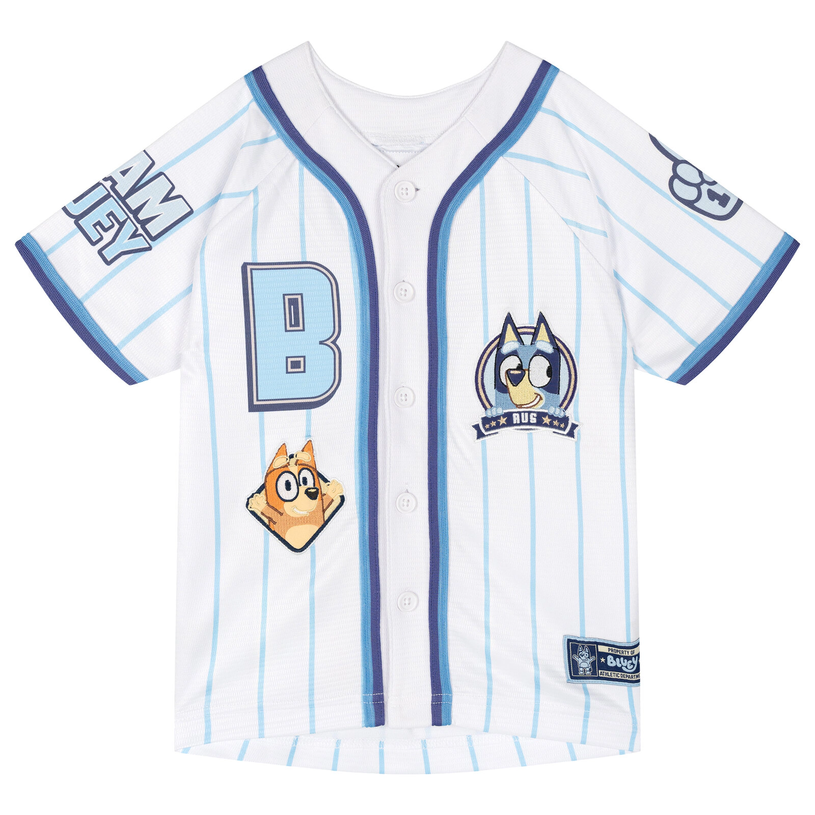 Bluey Boys' Athletic Button-Down Baseball Jersey