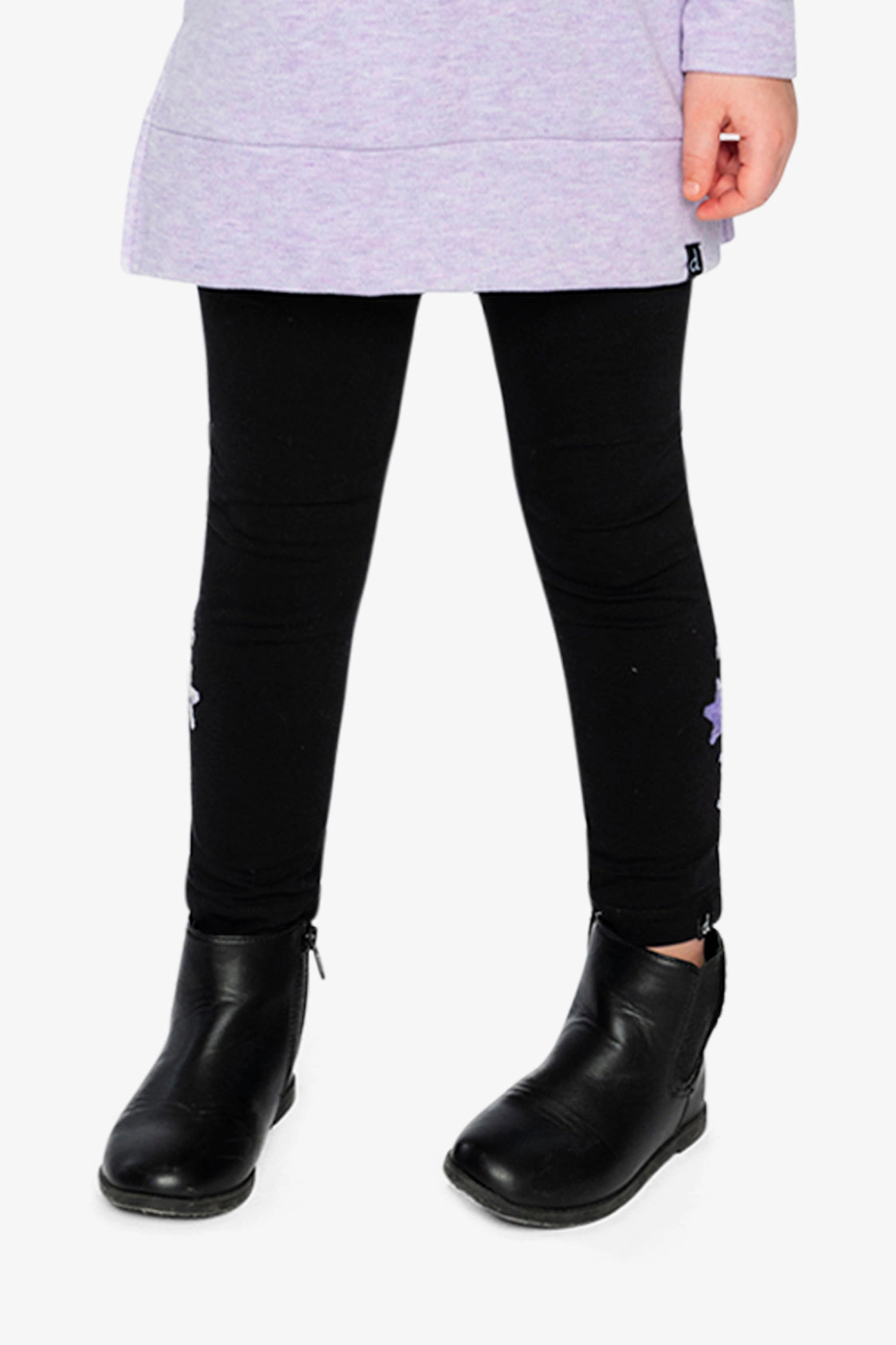 Deux par Girls Shimmering Star Organic Cotton Jersey Leggings