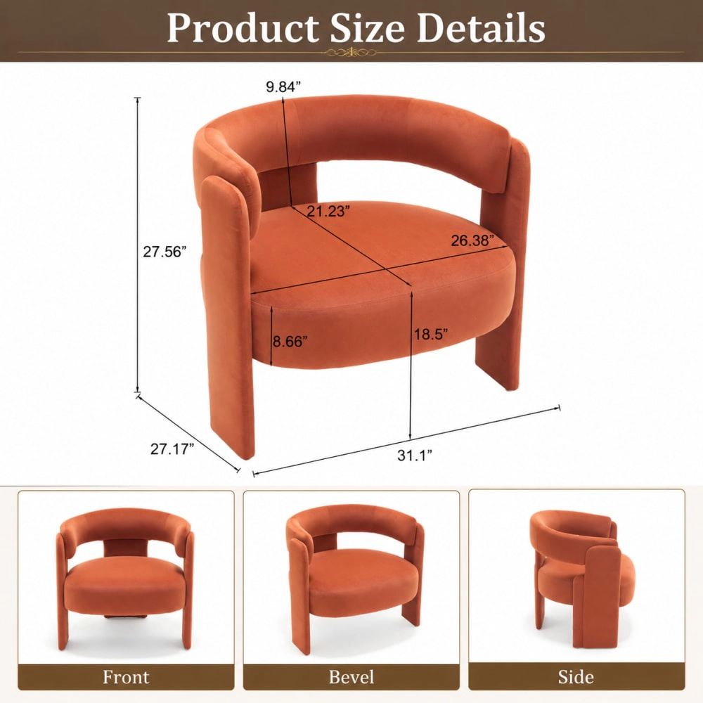 GOODSILO Modern Upholstered Accent Chair Solid Frame