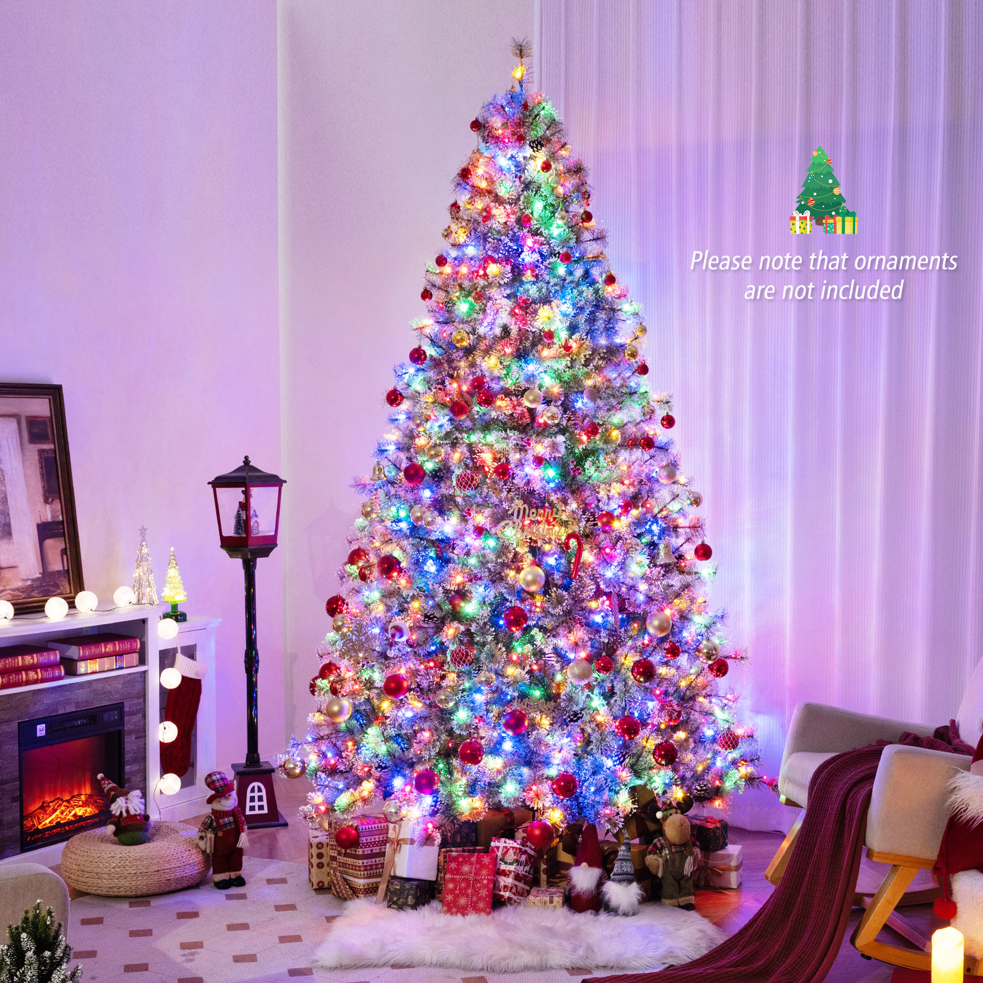 Costway 6/7.5/9 FT Artificial Christmas Tree with 360° Quick Power Connector 1086 Pine Needles