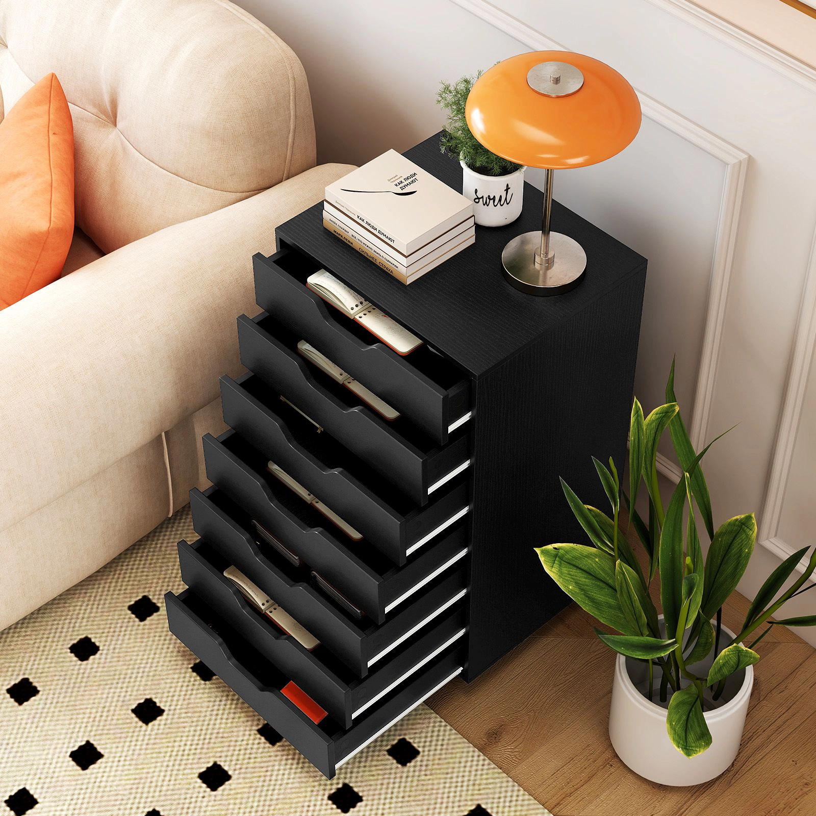 SlickBlue Tall Chest of Drawers with Wheels for Home & Office Organization