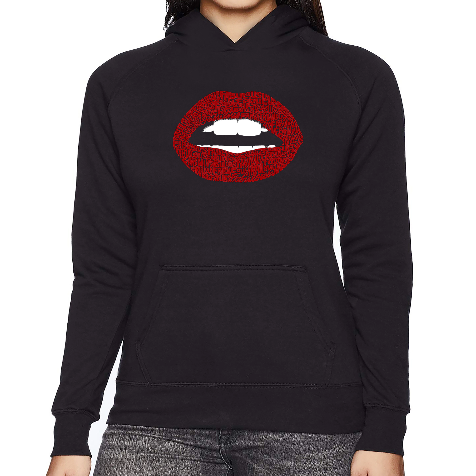 LA Pop Art Fabulous Lips - Women's Word Hooded Sweatshirt